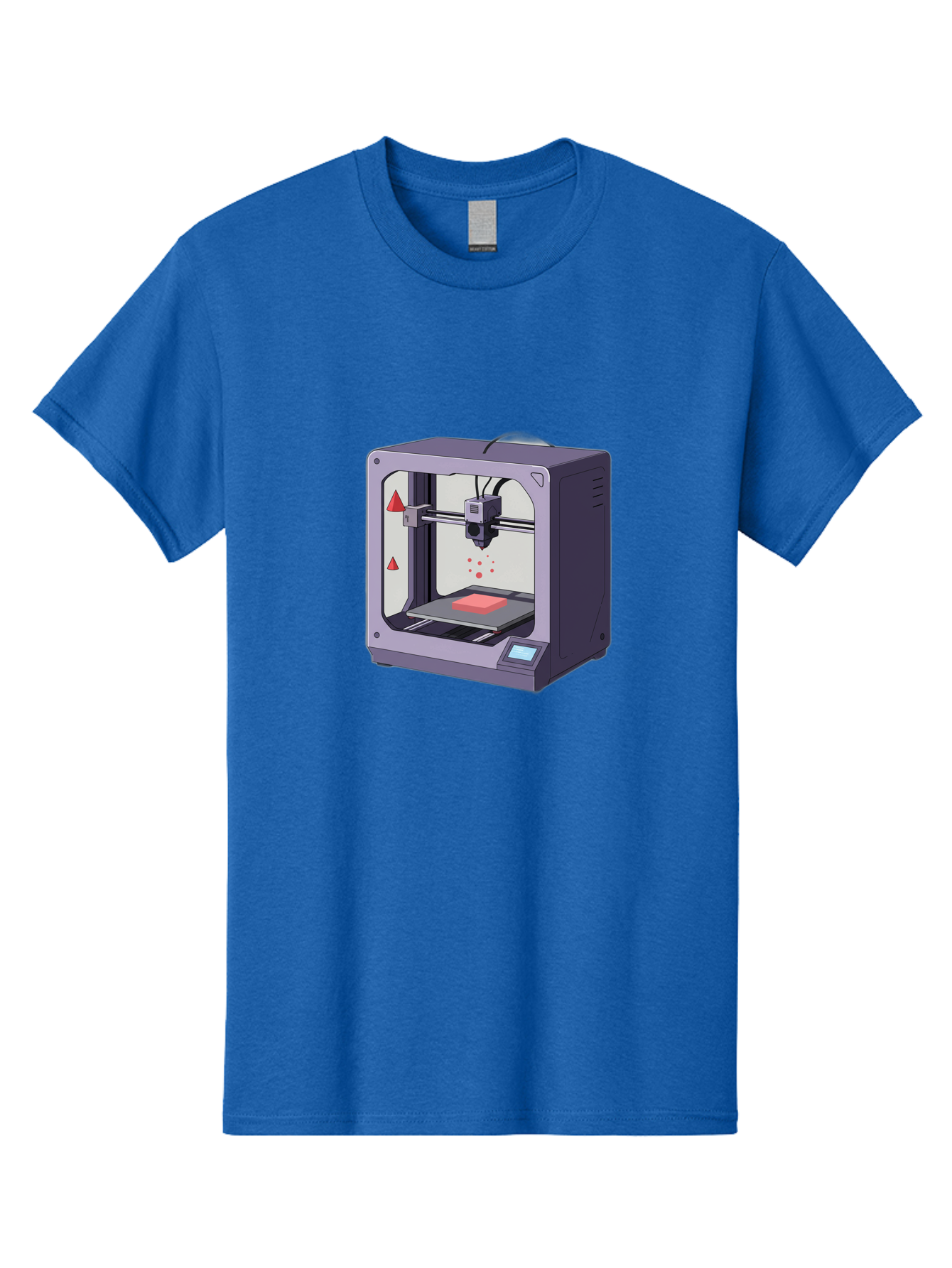 3D-Printer-6 Men'S Graphic Tee, 100% Cotton, Comfortable Casual Summer Wear, Machine Washable, 3D Printing Technology, Additive Manufacturing, Digital Fabrication, Rapid Prototyping, Printing Process, Red Material, Printer Nozzle, Baa040 21