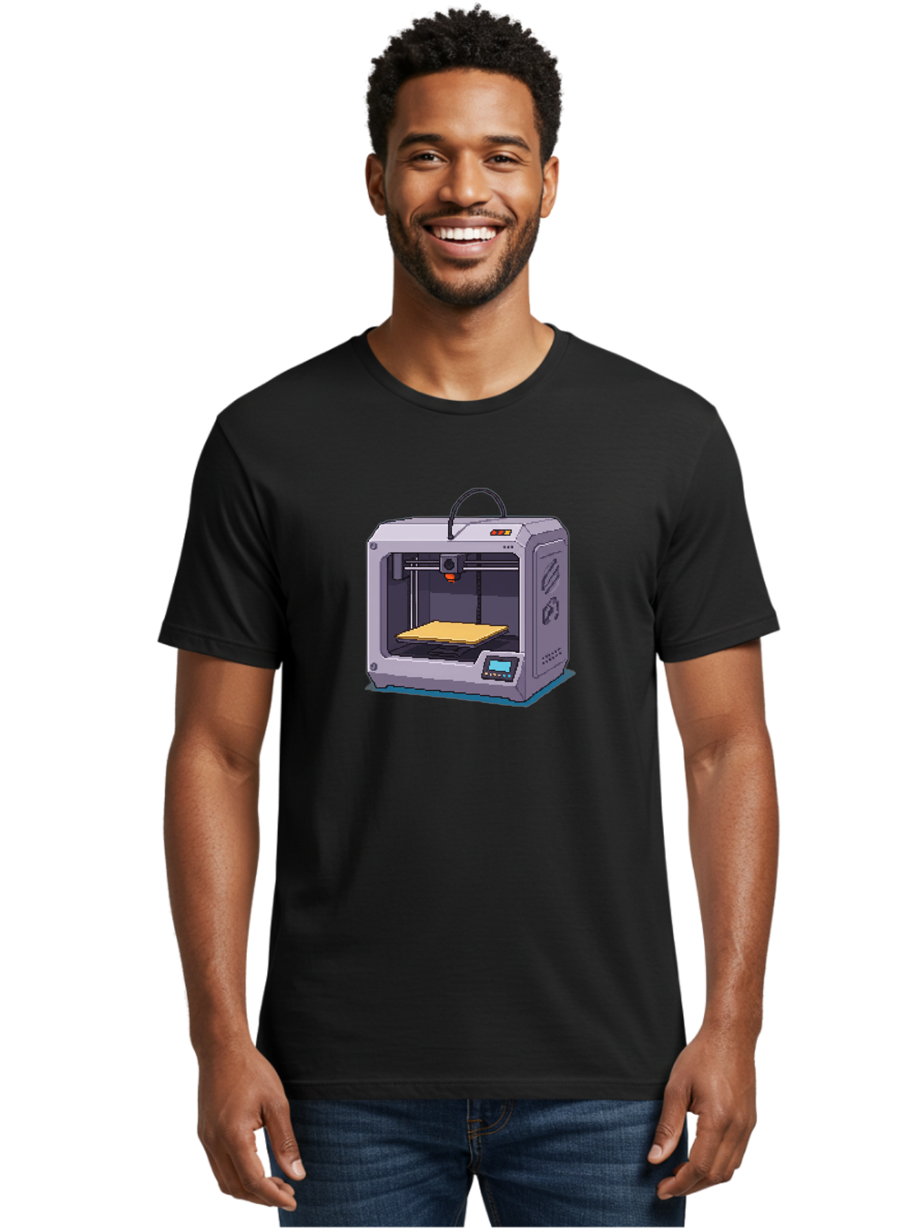 3D-Printer-7 Men'S Graphic Tee, 100% Cotton, Comfortable Casual Summer Wear, Machine Washable, 3D Printing Technology, Additive Manufacturing, Digital Fabrication, Rapid Prototyping, Layered Printing, Futuristic Innovation Baa041 24
