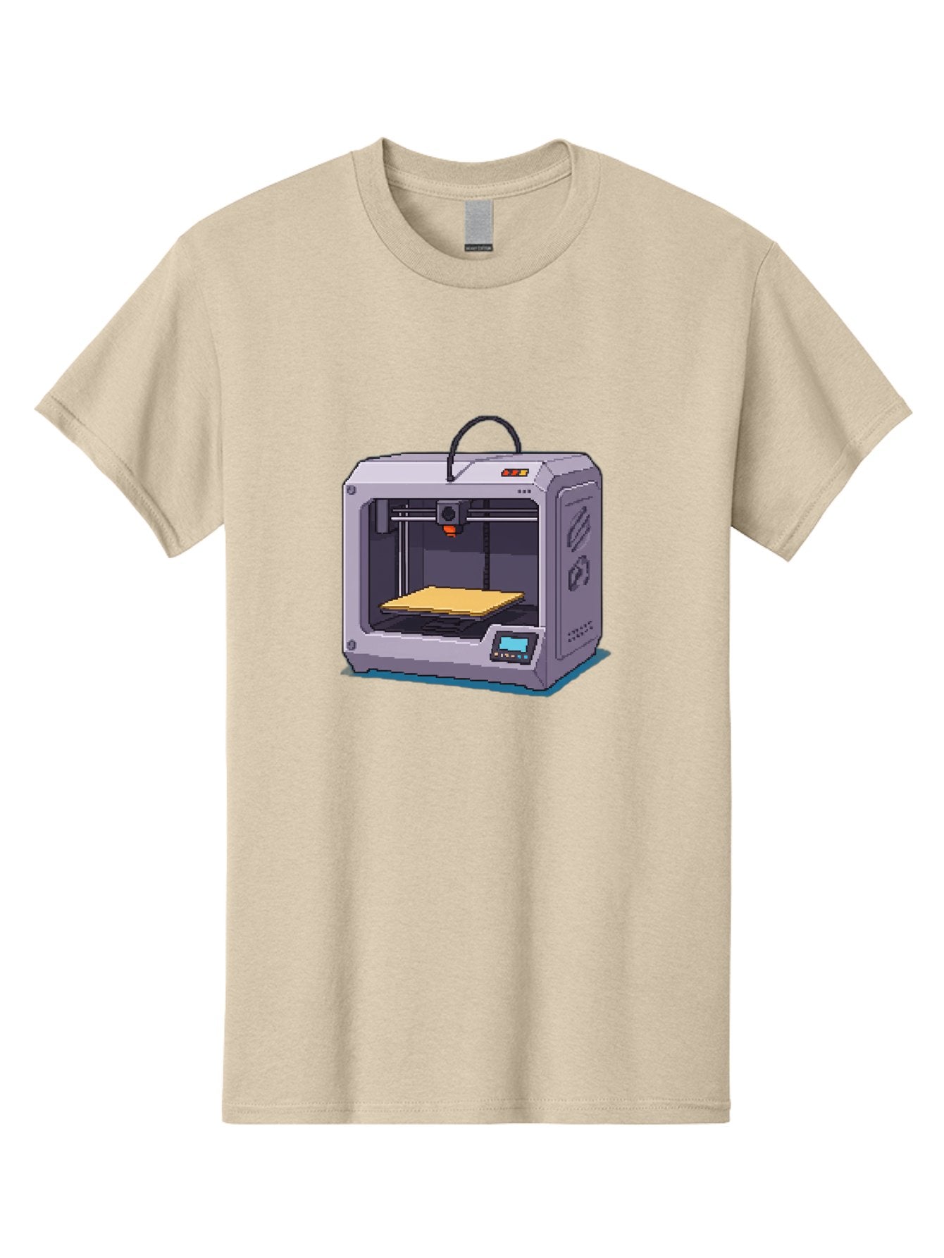 3D-Printer-7 Men'S Graphic Tee, 100% Cotton, Comfortable Casual Summer Wear, Machine Washable, 3D Printing Technology, Additive Manufacturing, Digital Fabrication, Rapid Prototyping, Layered Printing, Futuristic Innovation Baa041