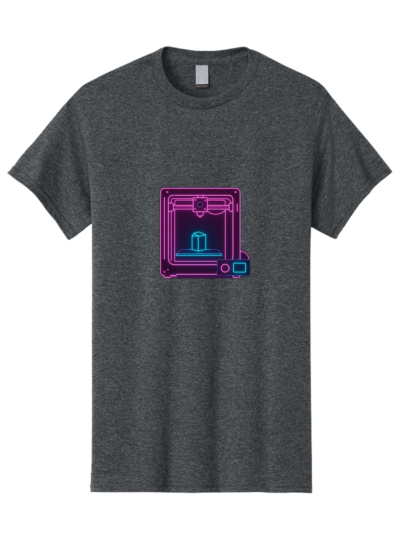 3D-Printer-8 Men'S Graphic Tee, 100% Cotton, Comfortable Casual Summer Wear, Machine Washable, 3D Printing Technology, Additive Manufacturing, Futuristic Design, Neon Lights, Digital Fabrication, Prototype Development, Innovative Product, Baa042 9