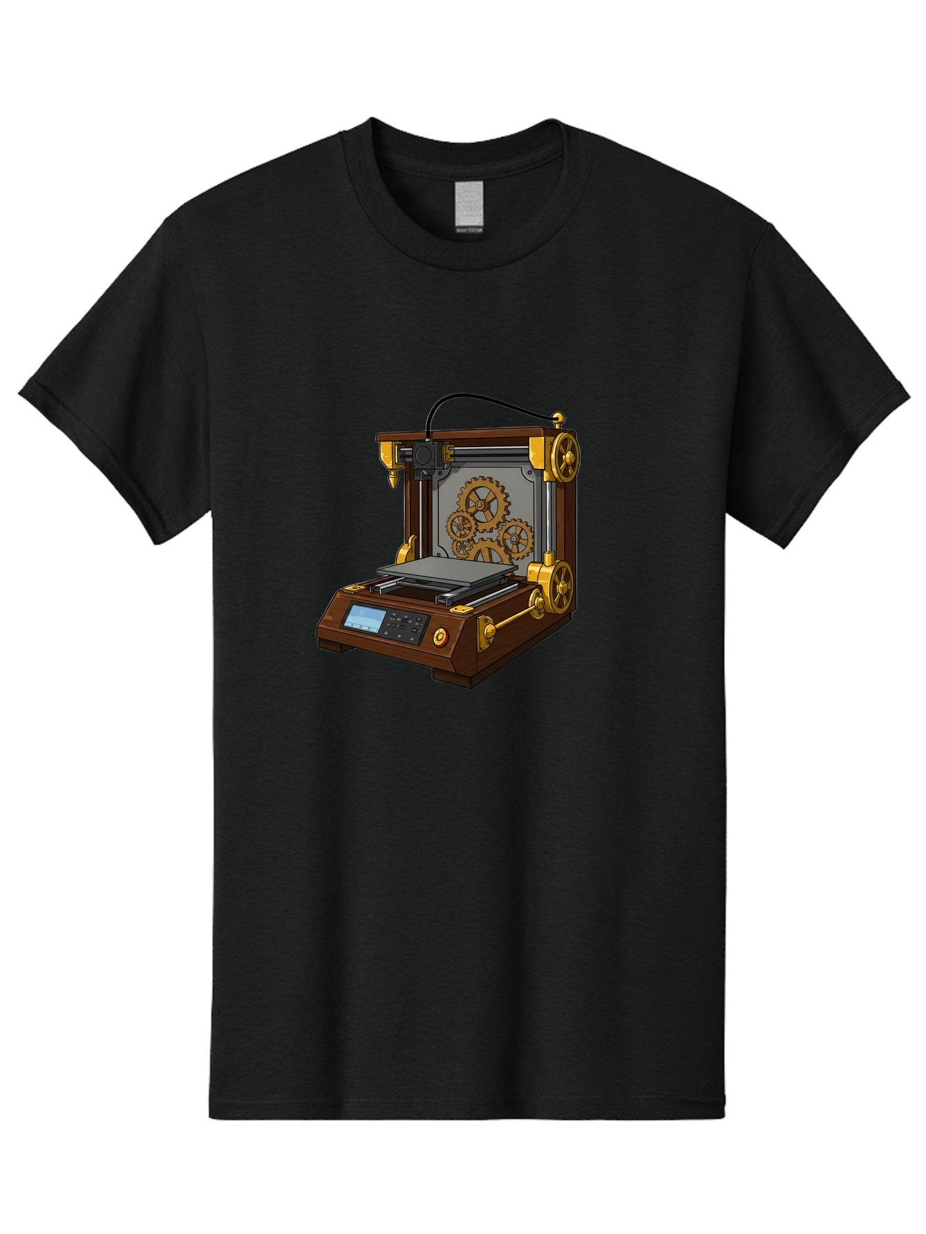 3D-Printer-9 Men'S Graphic Tee, 100% Cotton, Comfortable Casual Summer Wear, Machine Washable, Steampunk 3D Printer, Industrial Machinery, Mechanical Gears, Digital Display, Innovative Technology, Futuristic Design, Mechanical Engineering, Baa043 10