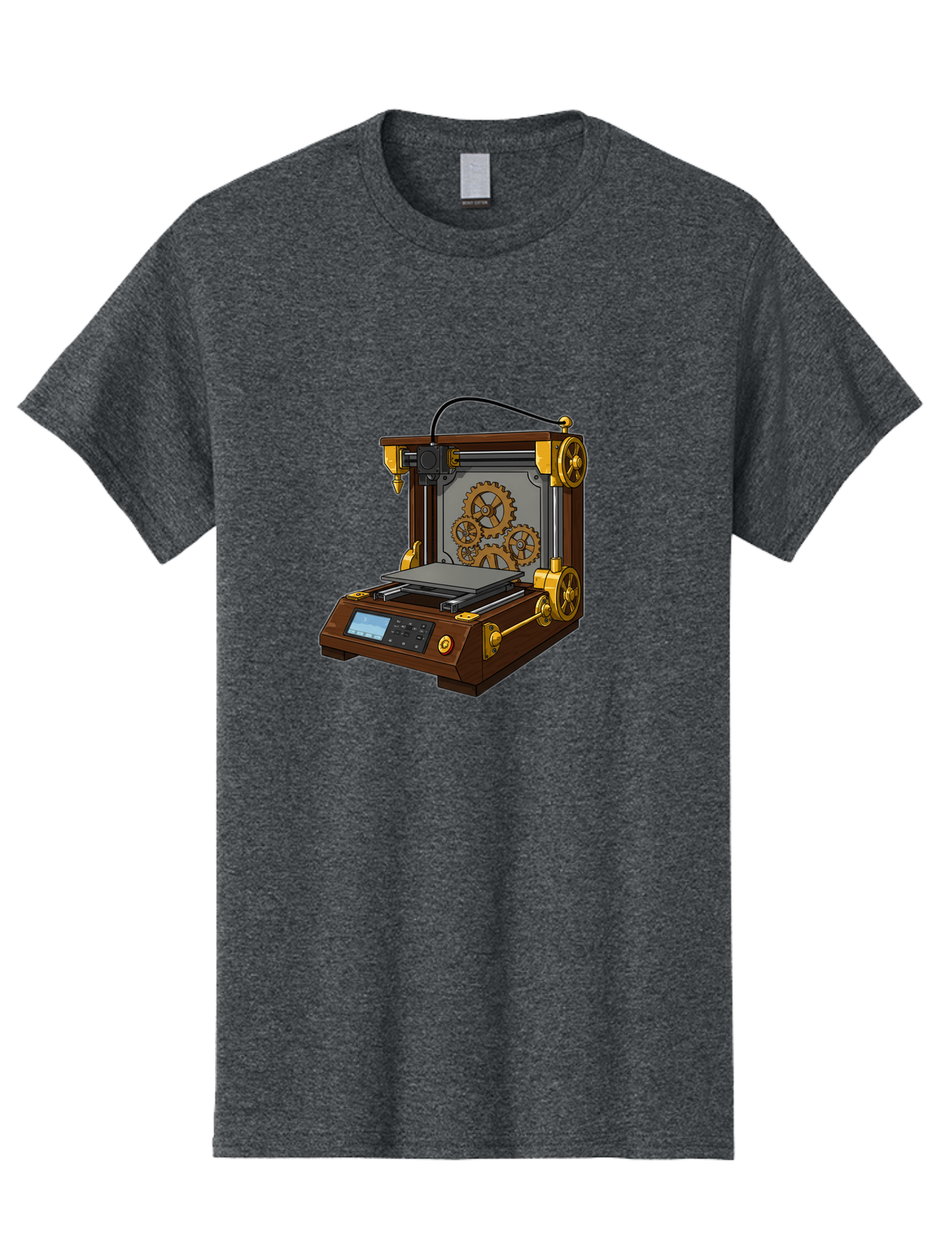3D-Printer-9 Men'S Graphic Tee, 100% Cotton, Comfortable Casual Summer Wear, Machine Washable, Steampunk 3D Printer, Industrial Machinery, Mechanical Gears, Digital Display, Innovative Technology, Futuristic Design, Mechanical Engineering, Baa043 23