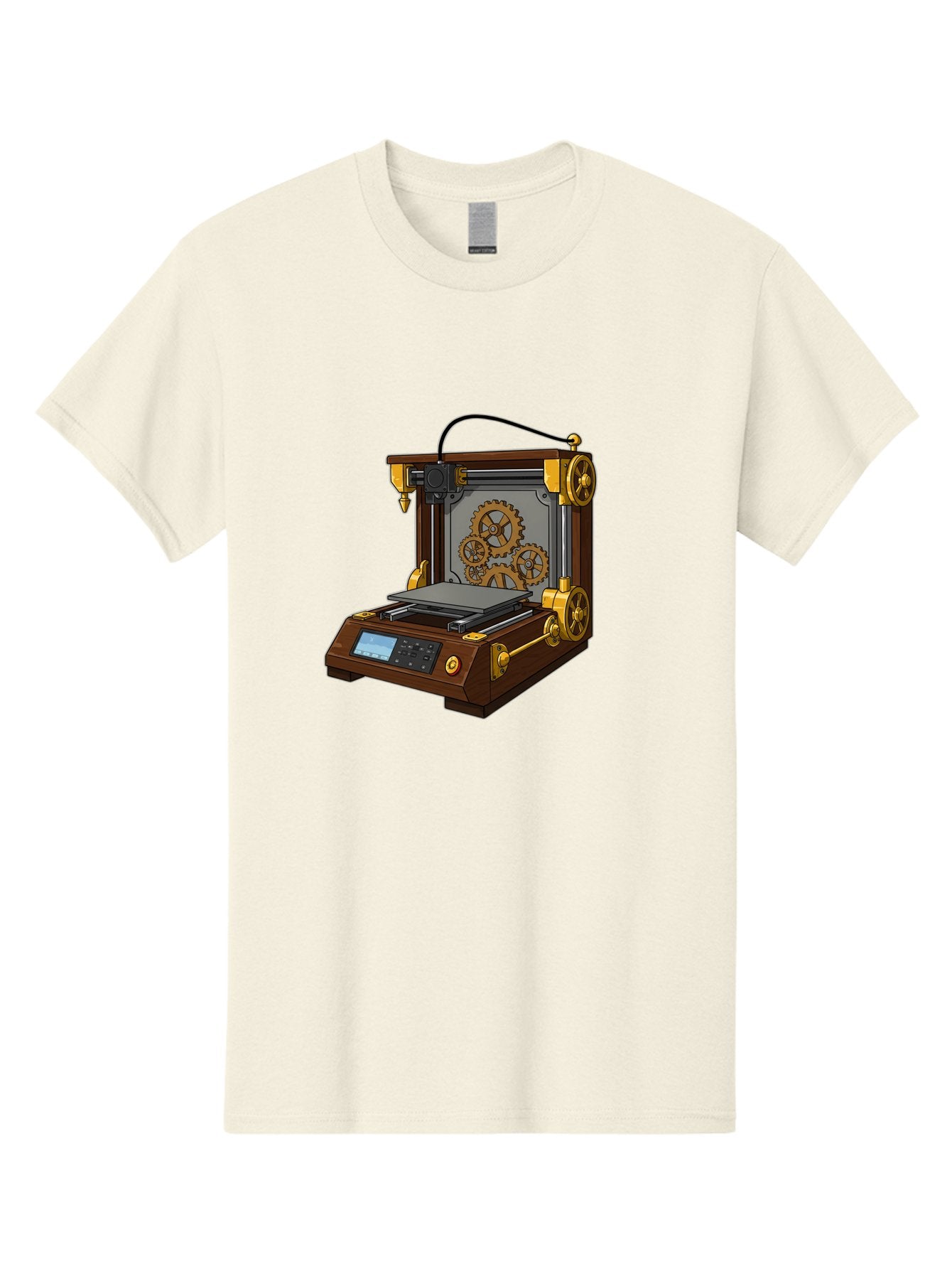 3D-Printer-9 Men'S Graphic Tee, 100% Cotton, Comfortable Casual Summer Wear, Machine Washable, Steampunk 3D Printer, Industrial Machinery, Mechanical Gears, Digital Display, Innovative Technology, Futuristic Design, Mechanical Engineering, Baa043 14