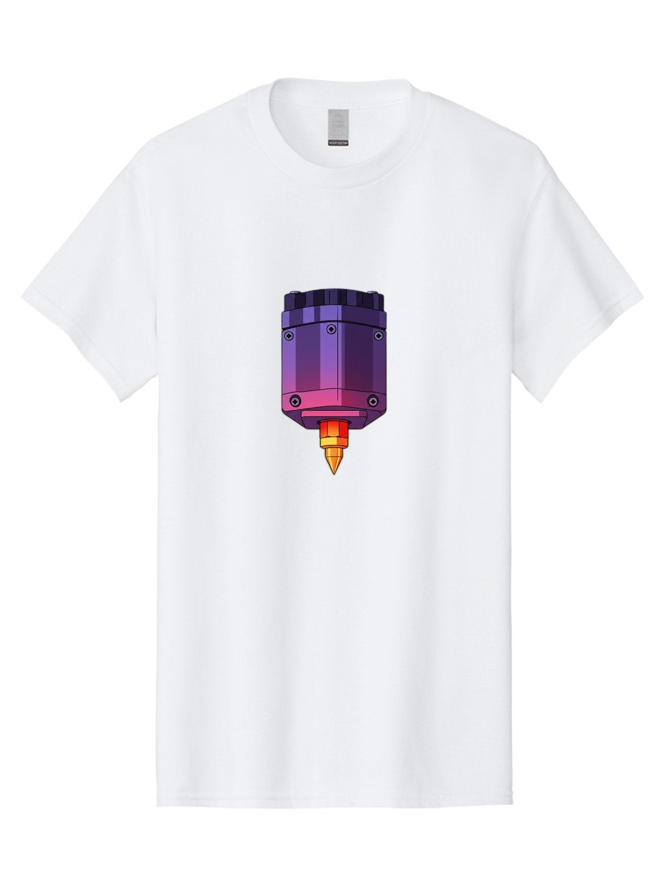 3D-Printer-Hotend-1 Men'S Graphic Tee, 100% Cotton, Comfortable Casual Summer Wear, Machine Washable, 3D Printing Technology, 3D Printer Extruder, Printer Head, Additive Manufacturing, 3D Modeling, Digital Fabrication, Rapid Prototyping Baa044