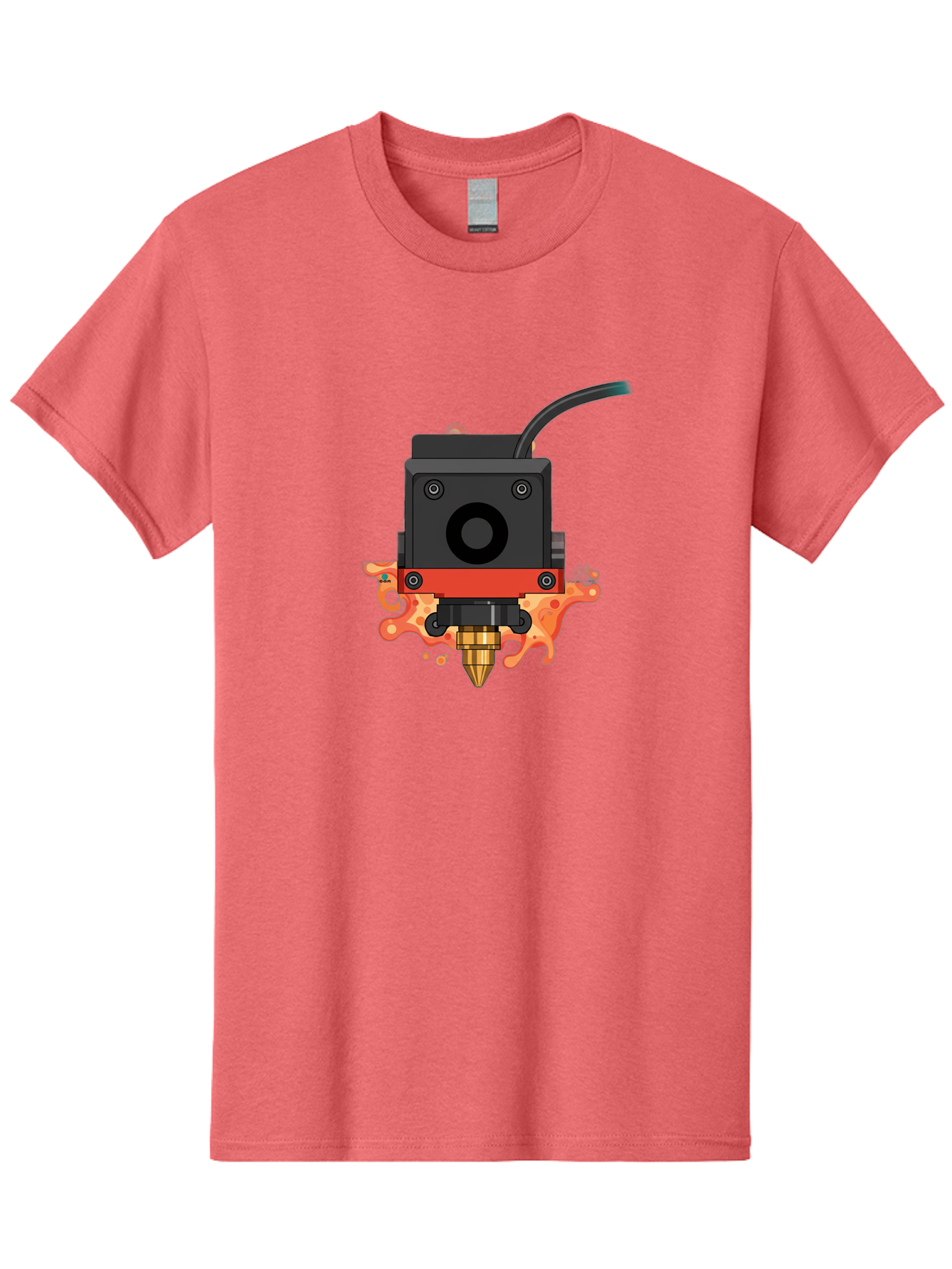 3D-Printer-Hotend Men'S Graphic Tee, 100% Cotton, Comfortable Casual Summer Wear, Machine Washable, 3D Printing Technology, Hotend Extrusion, Melted Plastic, 3D Modeling, Additive Manufacturing, Printer Nozzle, Rapid Prototyping, Baa045 9