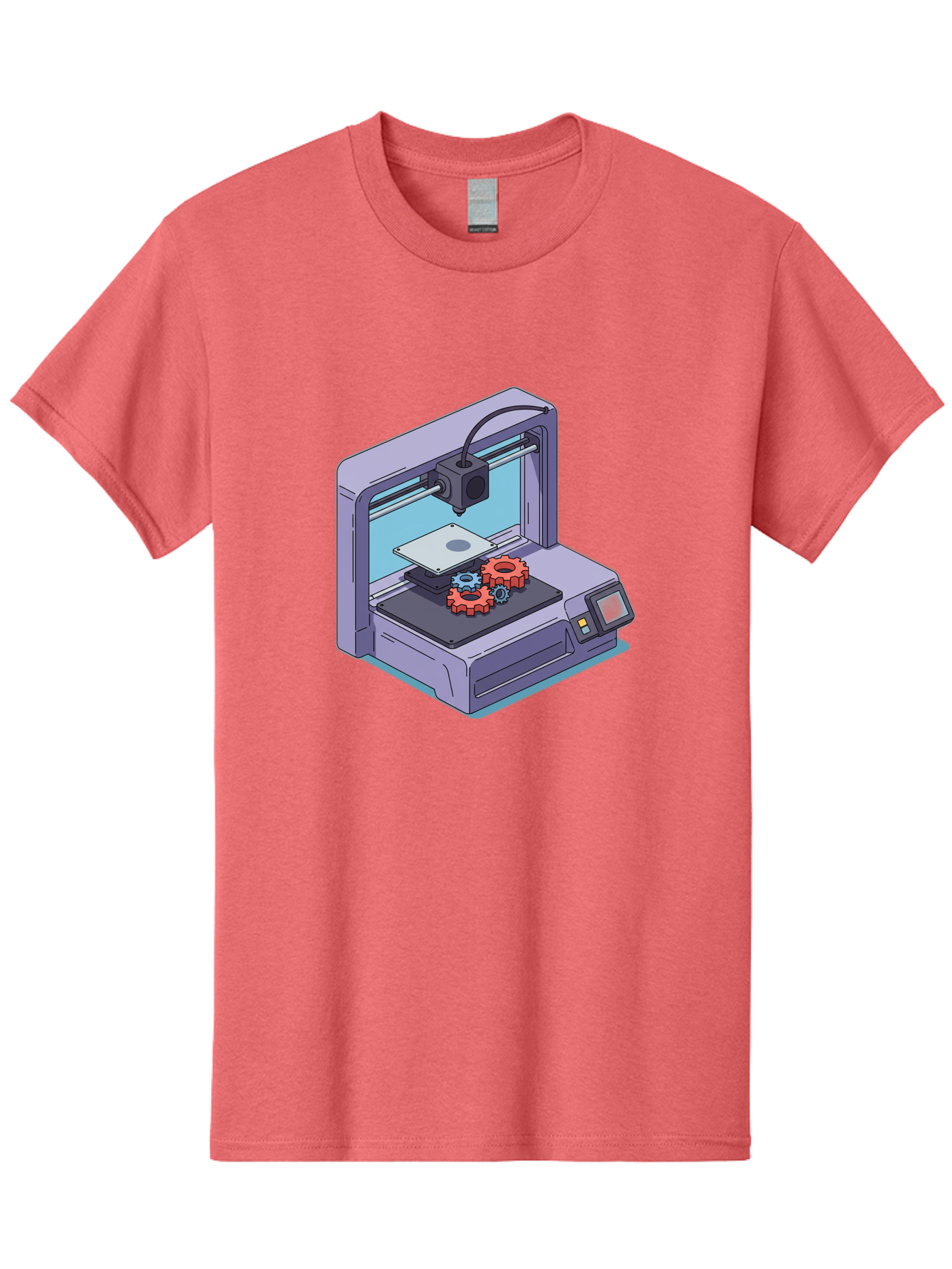 3D-Printer Men'S Graphic Tee, 100% Cotton, Comfortable Casual Summer Wear, Machine Washable, 3D Printing Technology, Additive Manufacturing, Industrial Gear Production, Printer Machine, Object Creation, Layer By Layer Printing, Baa052 21