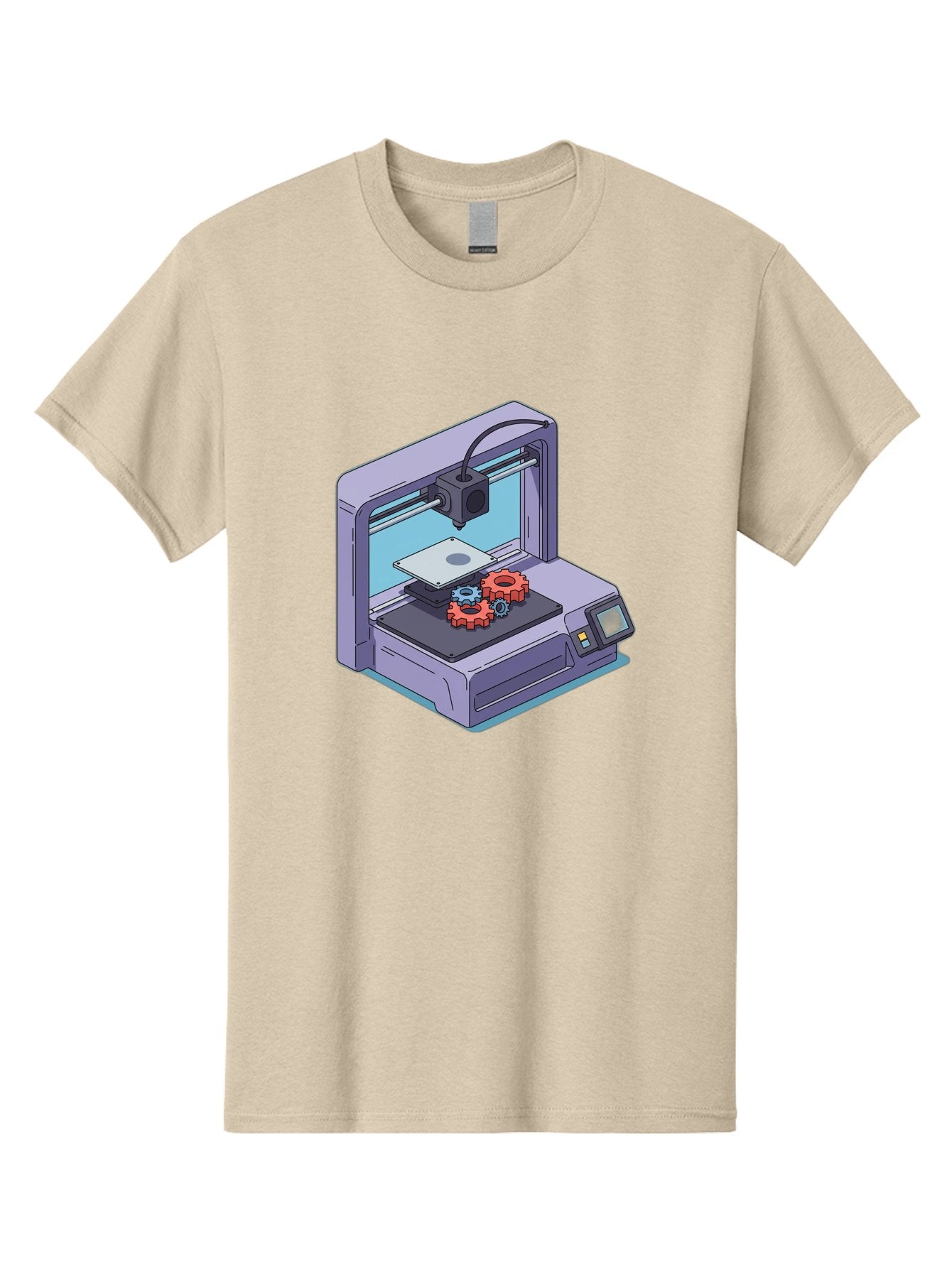 3D-Printer Men'S Graphic Tee, 100% Cotton, Comfortable Casual Summer Wear, Machine Washable, 3D Printing Technology, Additive Manufacturing, Industrial Gear Production, Printer Machine, Object Creation, Layer By Layer Printing, Baa052 13