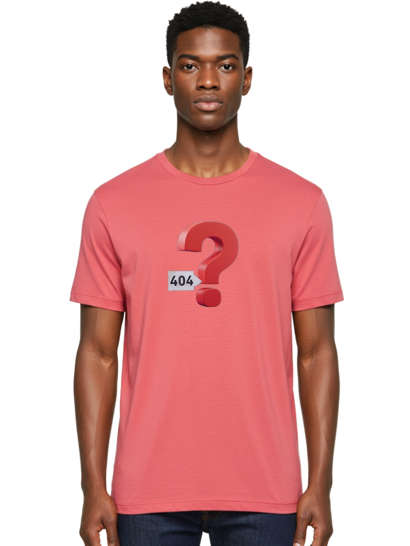 404-2 Men'S Graphic Tee, 100% Cotton, Comfortable Casual Summer Wear, Machine Washable, Error Message, Page Not Found, 404 Number, Question Mark, Digital Glitch, Website Error, Technical Issue, Problem Solving, Troubleshooting Baa059 23