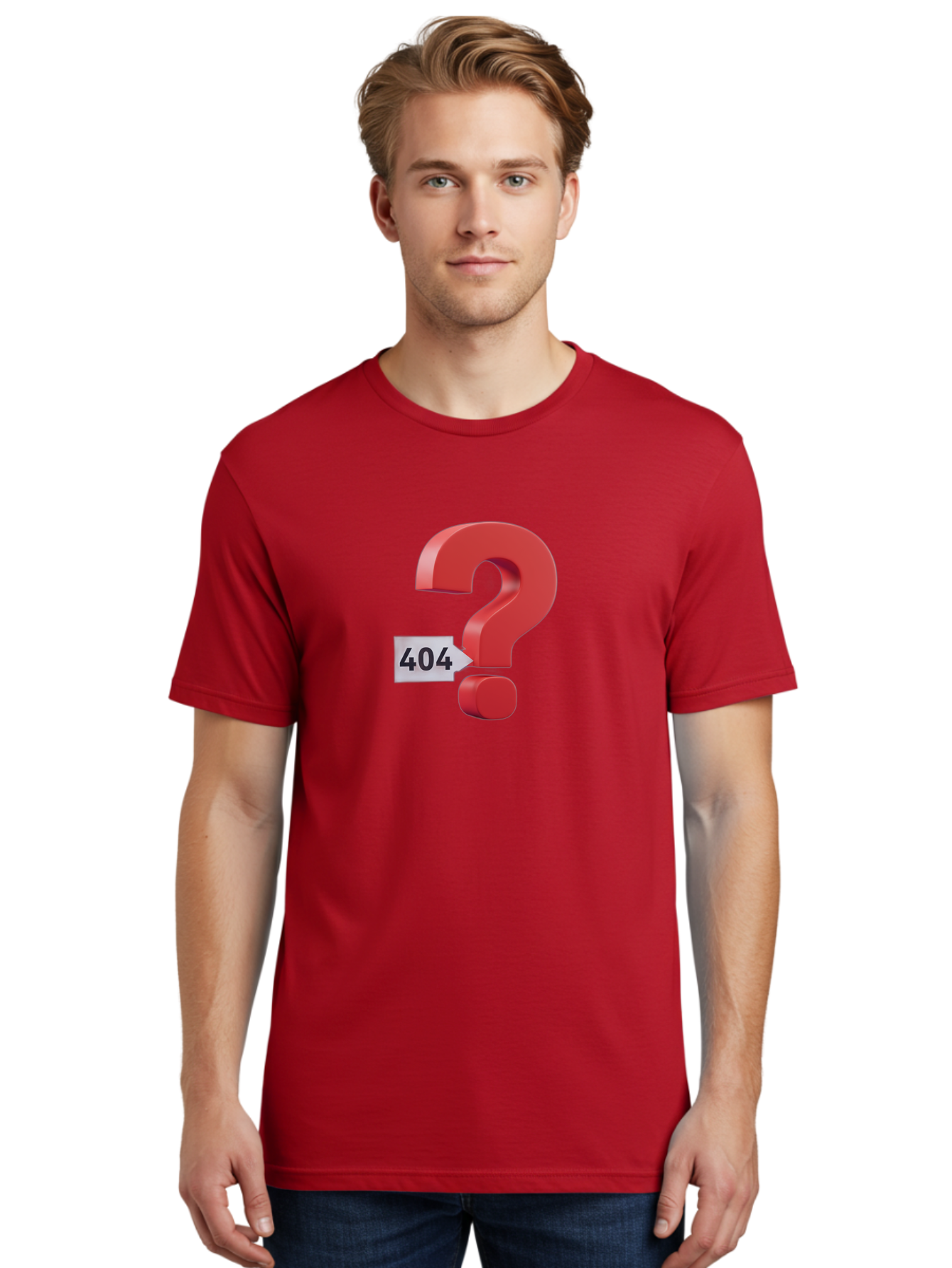 404-2 Men'S Graphic Tee, 100% Cotton, Comfortable Casual Summer Wear, Machine Washable, Error Message, Page Not Found, 404 Number, Question Mark, Digital Glitch, Website Error, Technical Issue, Problem Solving, Troubleshooting Baa059
