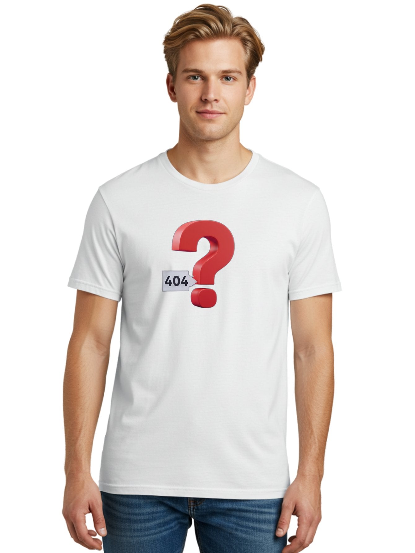 404-2 Men'S Graphic Tee, 100% Cotton, Comfortable Casual Summer Wear, Machine Washable, Error Message, Page Not Found, 404 Number, Question Mark, Digital Glitch, Website Error, Technical Issue, Problem Solving, Troubleshooting Baa059 29