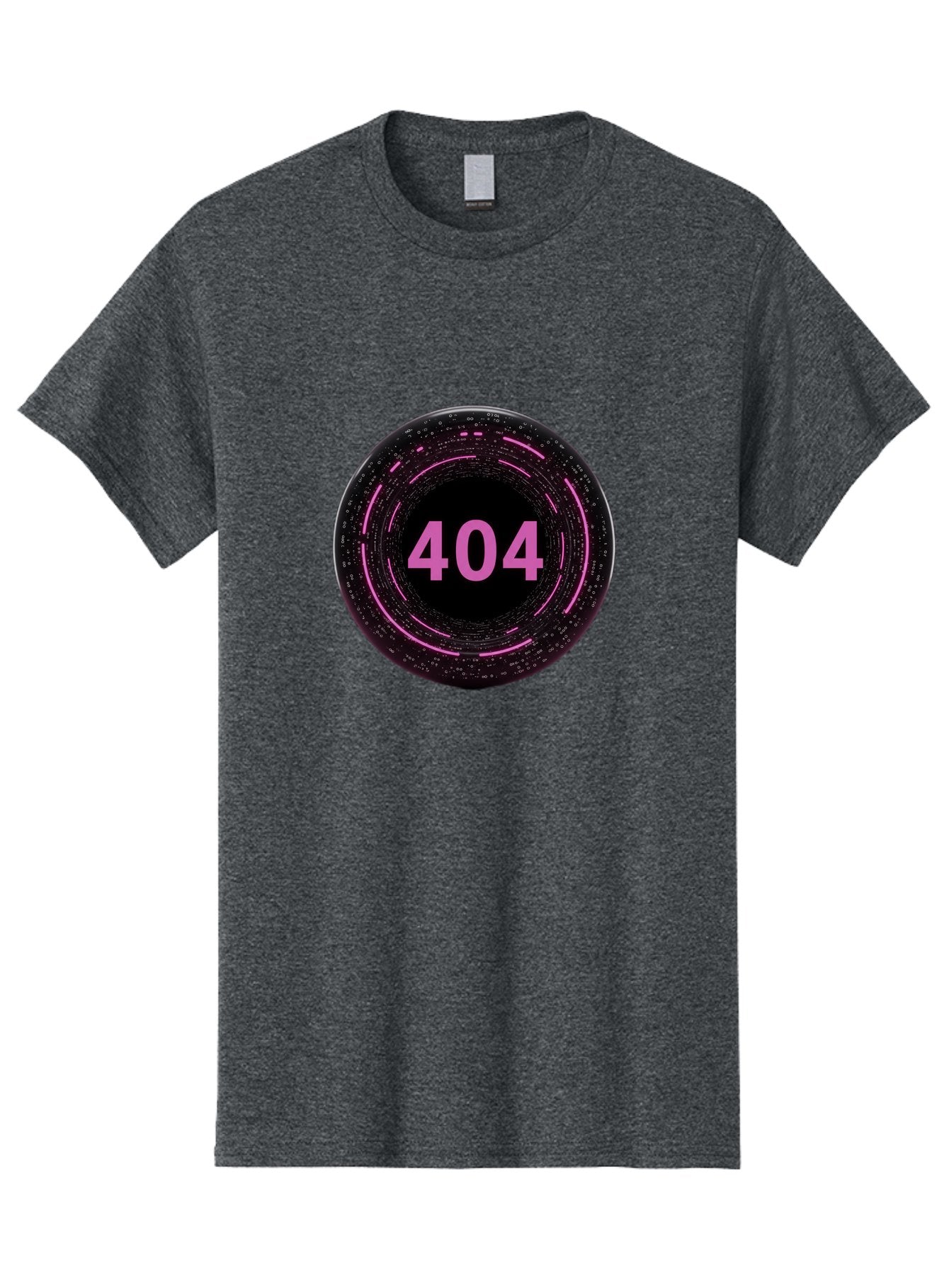404-3 Men'S Graphic Tee, 100% Cotton, Comfortable Casual Summer Wear, Machine Washable, 404 Error, Page Not Found, Digital Glitch, Pink Neon, Futuristic Design, Cyberpunk Aesthetic, Error Message, Circular Pattern, Binary Code, Website Error Baa060 8