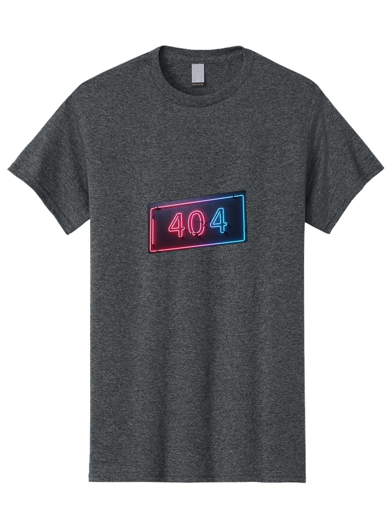 404-4 Men'S Graphic Tee, 100% Cotton, Comfortable Casual Summer Wear, Machine Washable, 404 Error Sign, Neon Sign, Red And Blue Neon, Glowing Numbers, Page Not Found, Error Message, Digital Signage Baa061
