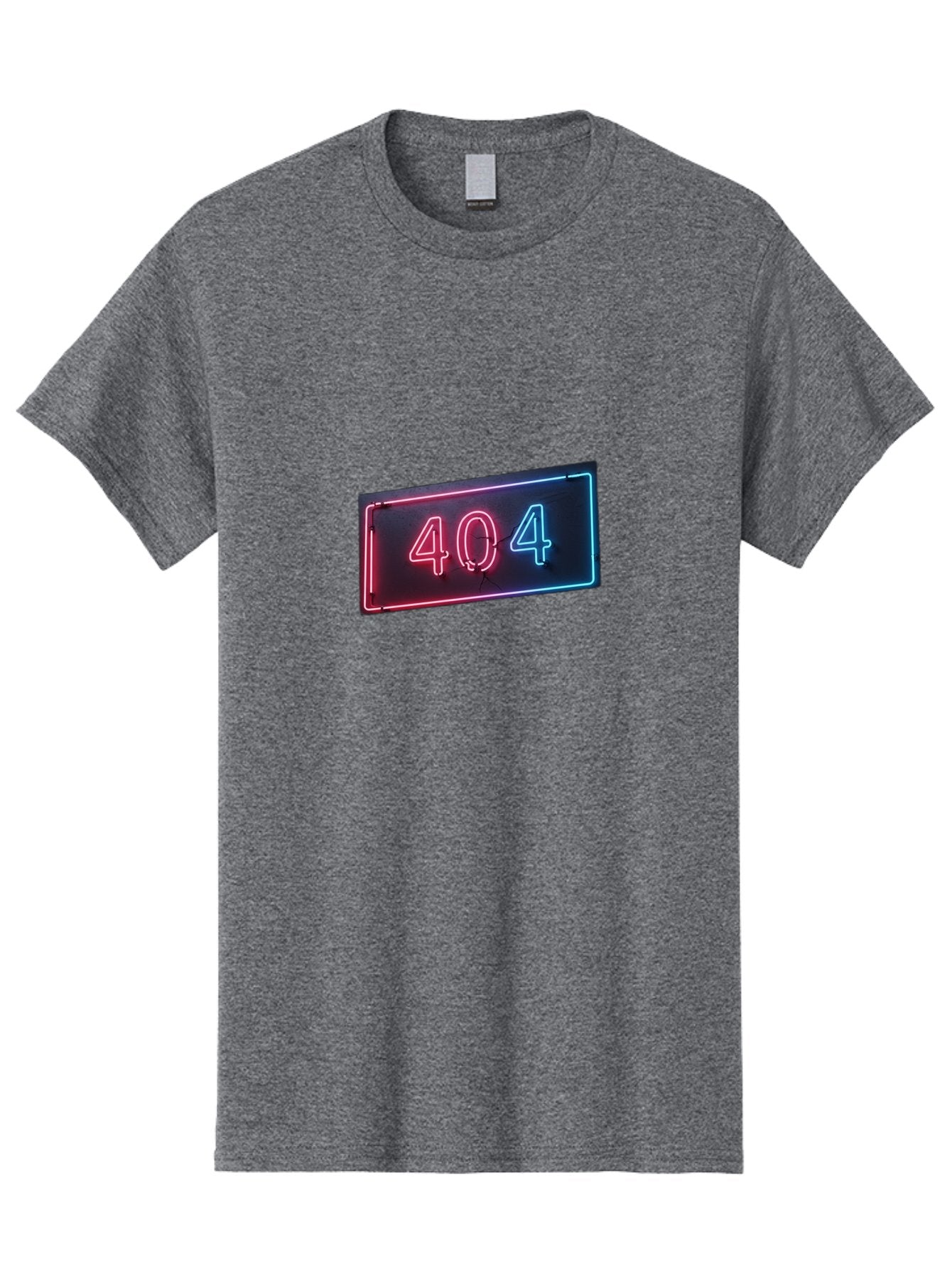 404-4 Men'S Graphic Tee, 100% Cotton, Comfortable Casual Summer Wear, Machine Washable, 404 Error Sign, Neon Sign, Red And Blue Neon, Glowing Numbers, Page Not Found, Error Message, Digital Signage Baa061 4