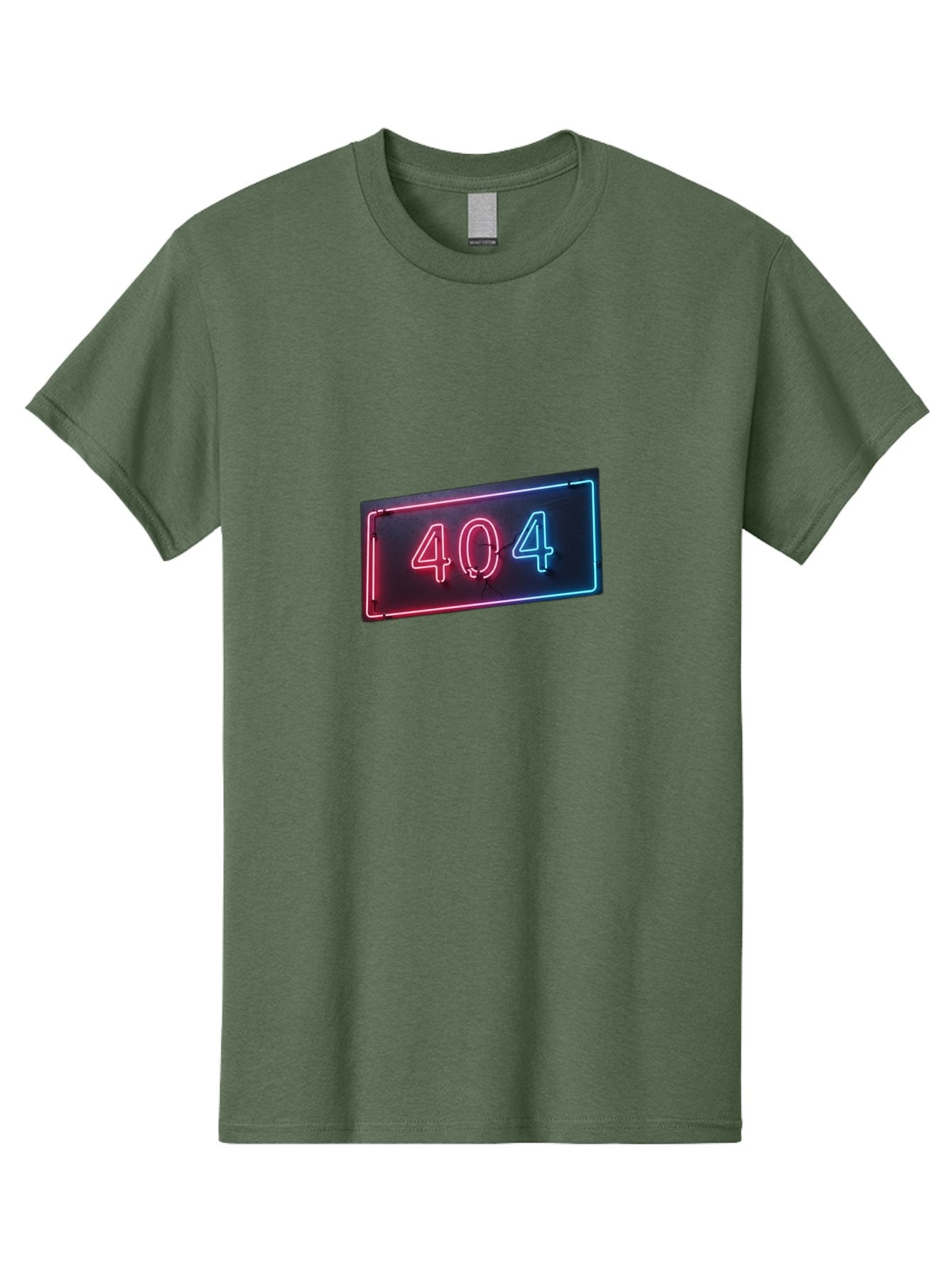 404-4 Men'S Graphic Tee, 100% Cotton, Comfortable Casual Summer Wear, Machine Washable, 404 Error Sign, Neon Sign, Red And Blue Neon, Glowing Numbers, Page Not Found, Error Message, Digital Signage Baa061 13