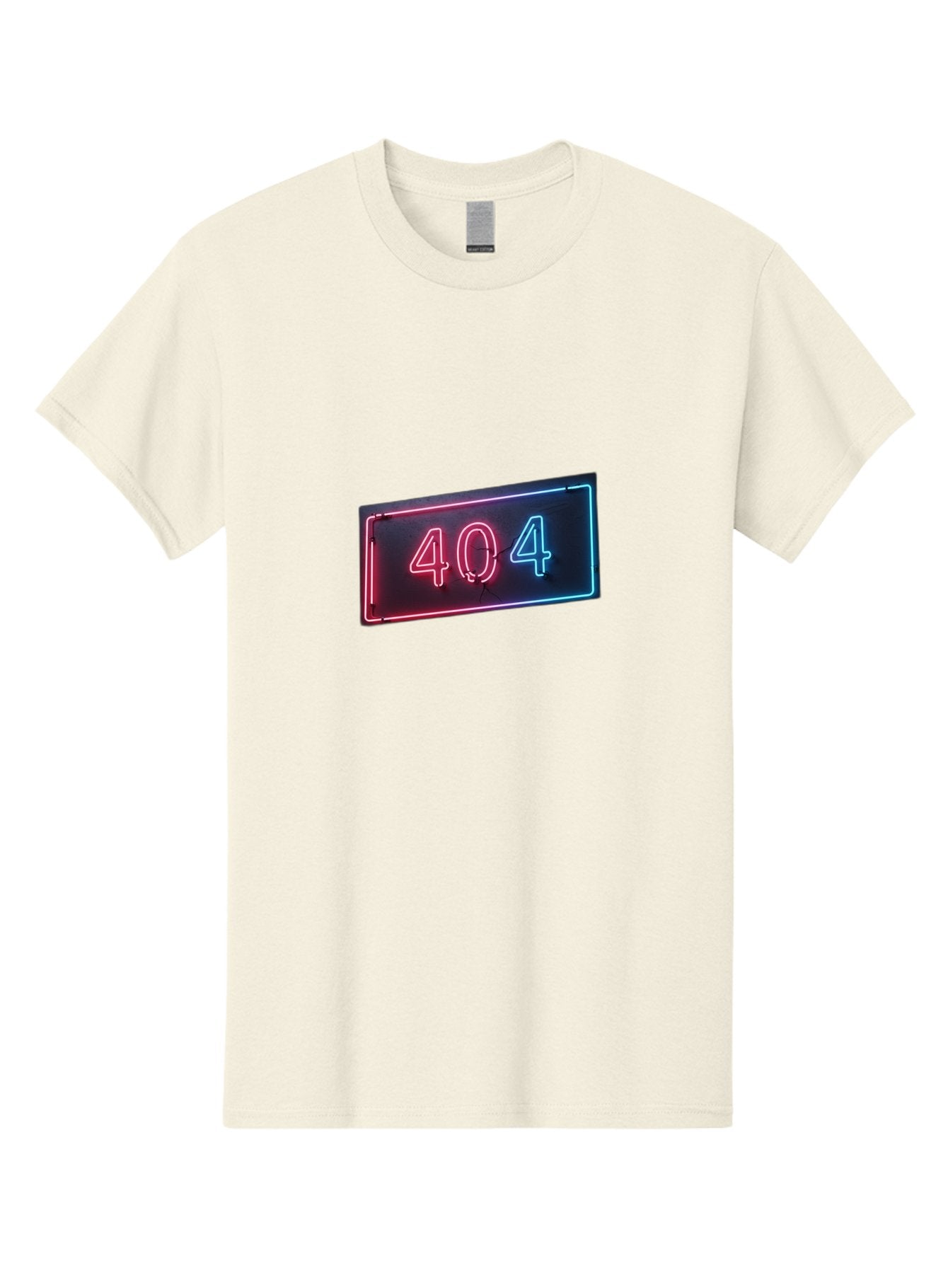 404-4 Men'S Graphic Tee, 100% Cotton, Comfortable Casual Summer Wear, Machine Washable, 404 Error Sign, Neon Sign, Red And Blue Neon, Glowing Numbers, Page Not Found, Error Message, Digital Signage Baa061 8