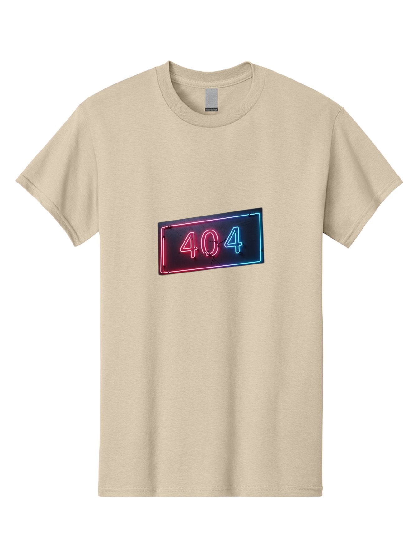 404-4 Men'S Graphic Tee, 100% Cotton, Comfortable Casual Summer Wear, Machine Washable, 404 Error Sign, Neon Sign, Red And Blue Neon, Glowing Numbers, Page Not Found, Error Message, Digital Signage Baa061 10