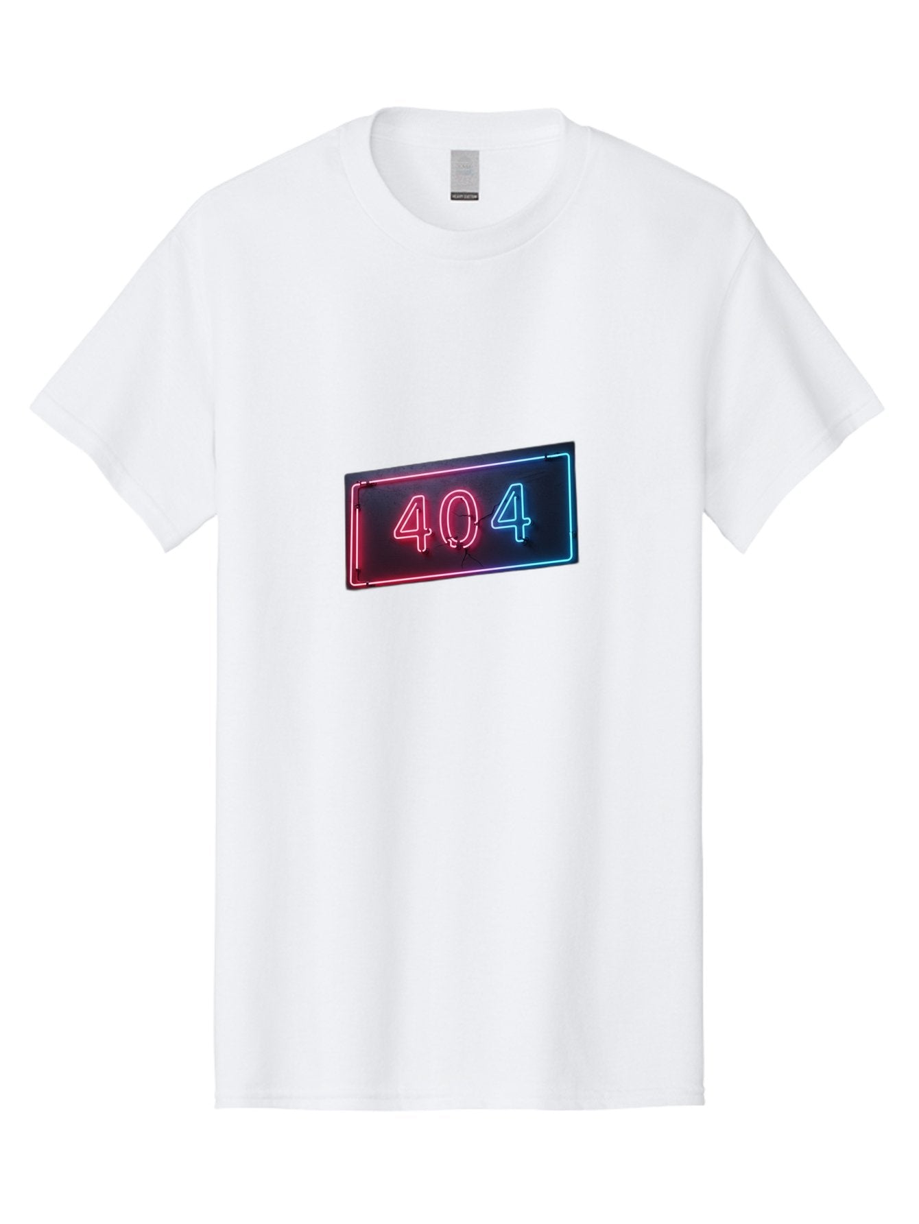 404-4 Men'S Graphic Tee, 100% Cotton, Comfortable Casual Summer Wear, Machine Washable, 404 Error Sign, Neon Sign, Red And Blue Neon, Glowing Numbers, Page Not Found, Error Message, Digital Signage Baa061 15