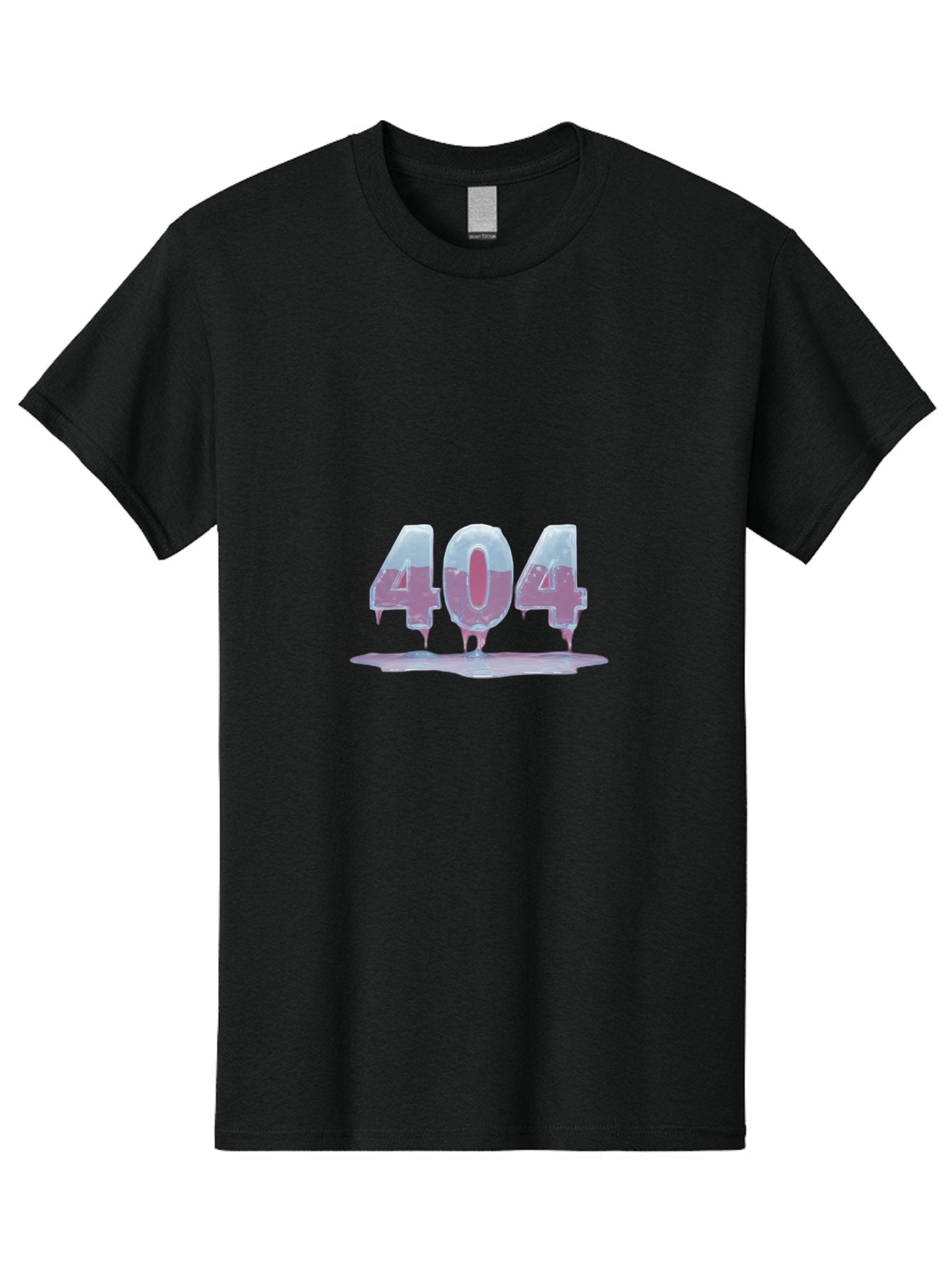 404-5 Men'S Graphic Tee, 100% Cotton, Comfortable Casual Summer Wear, Machine Washable, Melting 404 Error, Distorted Numbers, Liquid Effect, Page Not Found, Website Error, Web Design Glitch, Futuristic Font Baa062
