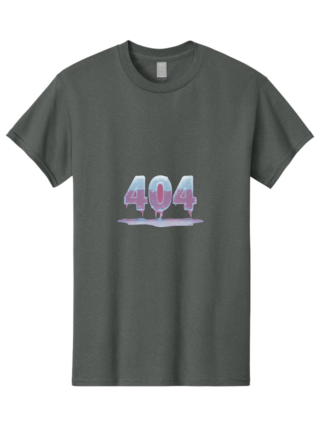 404-5 Men'S Graphic Tee, 100% Cotton, Comfortable Casual Summer Wear, Machine Washable, Melting 404 Error, Distorted Numbers, Liquid Effect, Page Not Found, Website Error, Web Design Glitch, Futuristic Font Baa062 13