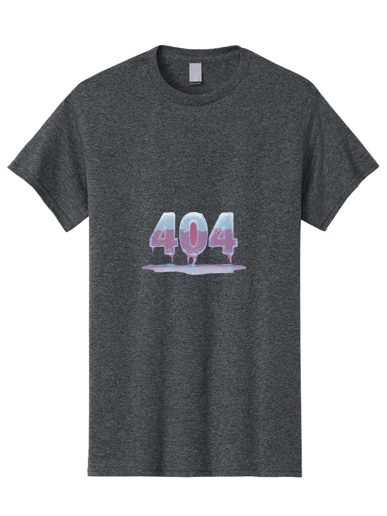 404-5 Men'S Graphic Tee, 100% Cotton, Comfortable Casual Summer Wear, Machine Washable, Melting 404 Error, Distorted Numbers, Liquid Effect, Page Not Found, Website Error, Web Design Glitch, Futuristic Font Baa062