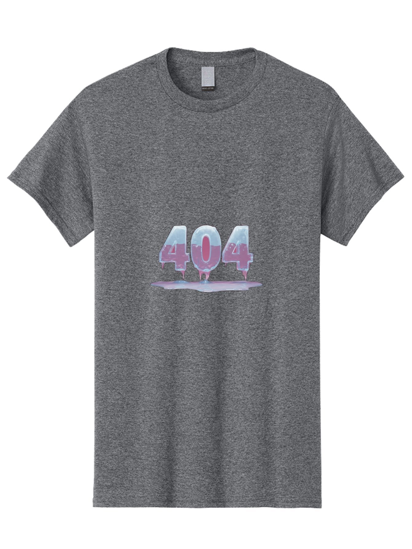 404-5 Men'S Graphic Tee, 100% Cotton, Comfortable Casual Summer Wear, Machine Washable, Melting 404 Error, Distorted Numbers, Liquid Effect, Page Not Found, Website Error, Web Design Glitch, Futuristic Font Baa062 3