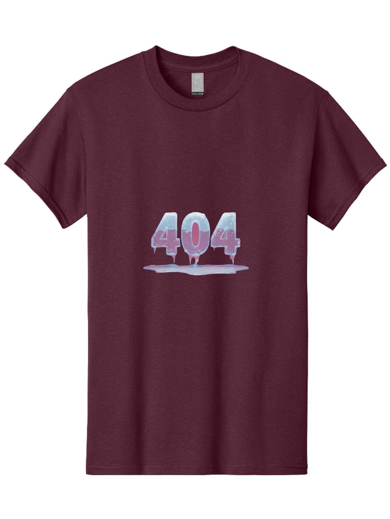 404-5 Men'S Graphic Tee, 100% Cotton, Comfortable Casual Summer Wear, Machine Washable, Melting 404 Error, Distorted Numbers, Liquid Effect, Page Not Found, Website Error, Web Design Glitch, Futuristic Font Baa062 12