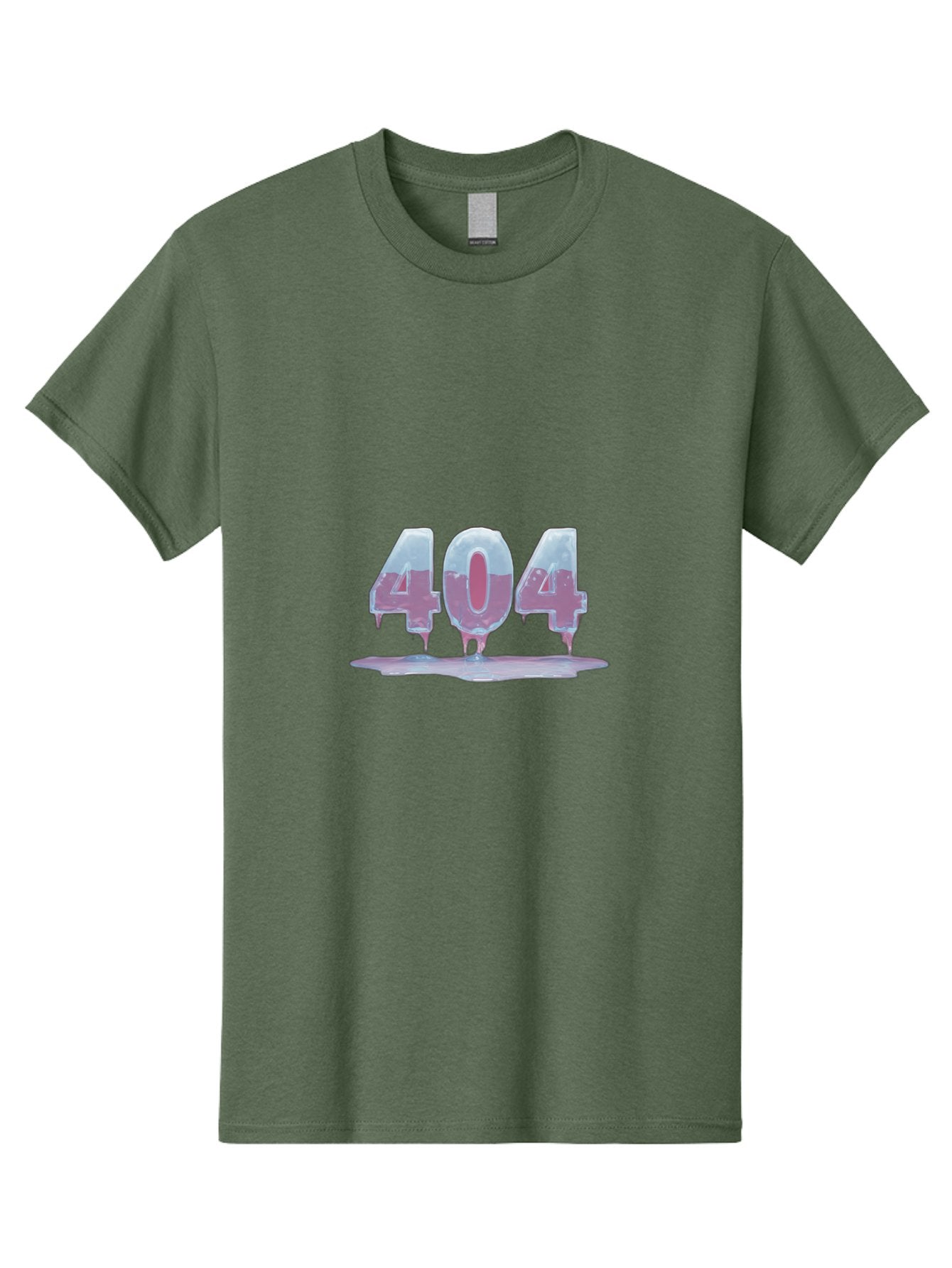 404-5 Men'S Graphic Tee, 100% Cotton, Comfortable Casual Summer Wear, Machine Washable, Melting 404 Error, Distorted Numbers, Liquid Effect, Page Not Found, Website Error, Web Design Glitch, Futuristic Font Baa062 6