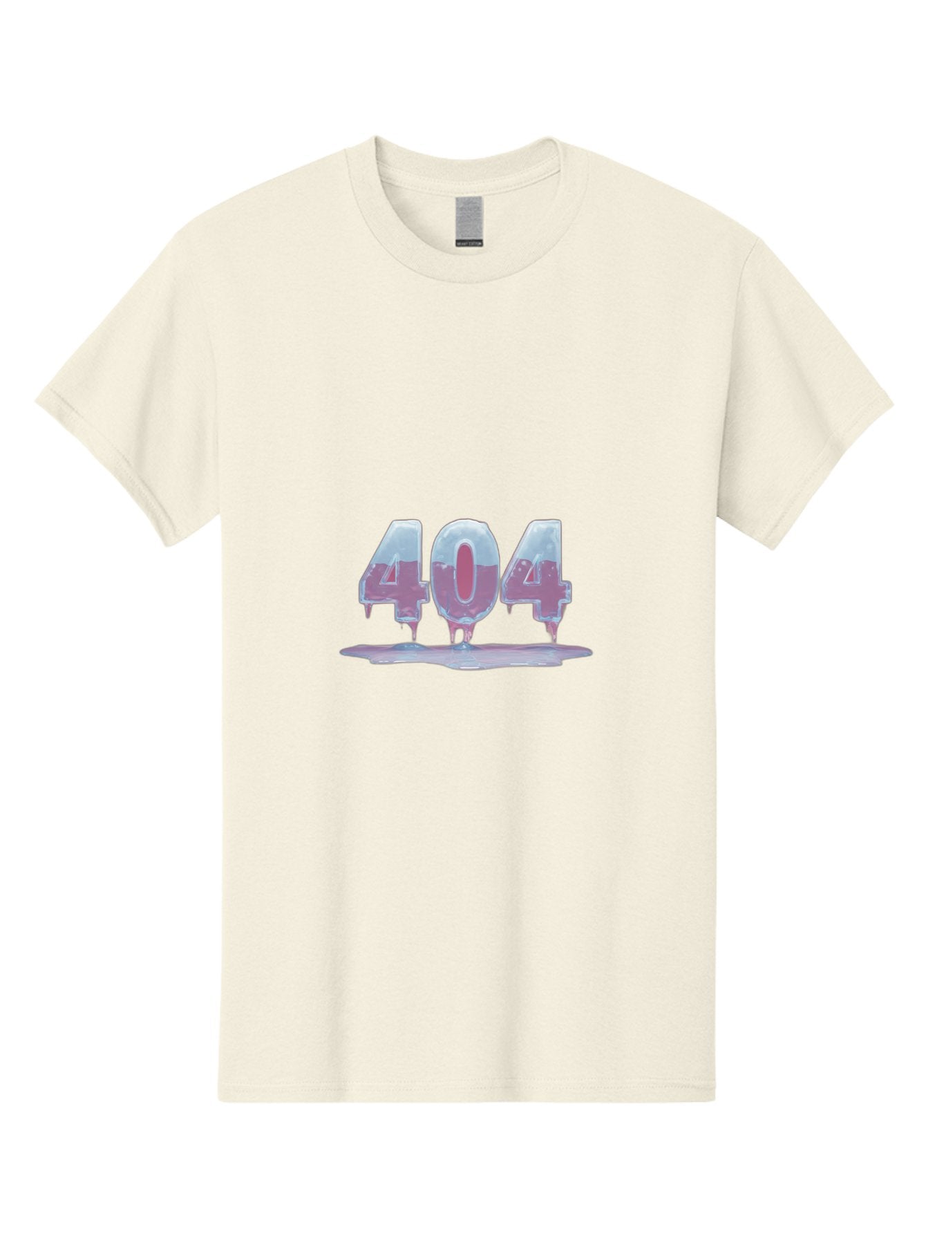 404-5 Men'S Graphic Tee, 100% Cotton, Comfortable Casual Summer Wear, Machine Washable, Melting 404 Error, Distorted Numbers, Liquid Effect, Page Not Found, Website Error, Web Design Glitch, Futuristic Font Baa062 4