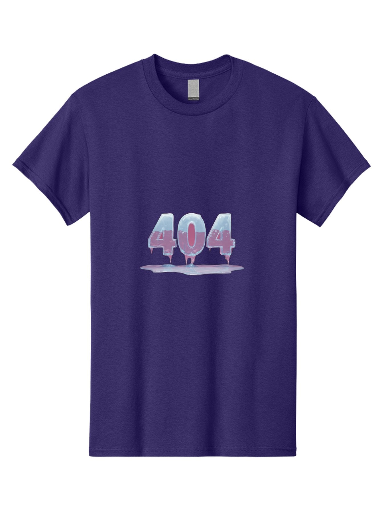 404-5 Men'S Graphic Tee, 100% Cotton, Comfortable Casual Summer Wear, Machine Washable, Melting 404 Error, Distorted Numbers, Liquid Effect, Page Not Found, Website Error, Web Design Glitch, Futuristic Font Baa062 7