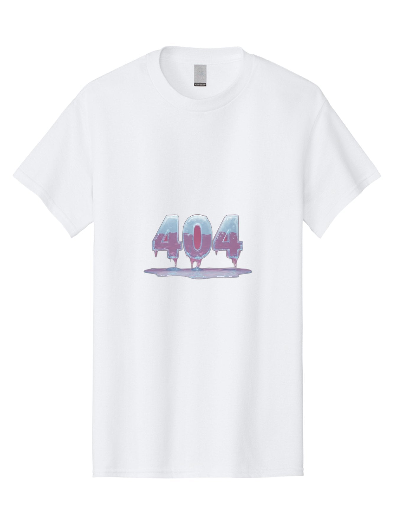 404-5 Men'S Graphic Tee, 100% Cotton, Comfortable Casual Summer Wear, Machine Washable, Melting 404 Error, Distorted Numbers, Liquid Effect, Page Not Found, Website Error, Web Design Glitch, Futuristic Font Baa062 15