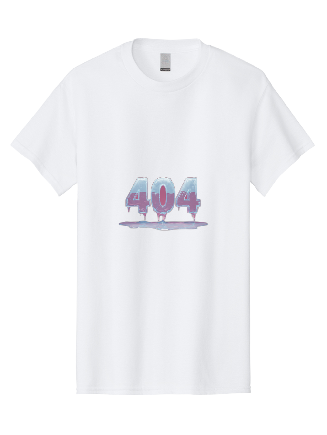 404-5 Men'S Graphic Tee, 100% Cotton, Comfortable Casual Summer Wear, Machine Washable, Melting 404 Error, Distorted Numbers, Liquid Effect, Page Not Found, Website Error, Web Design Glitch, Futuristic Font Baa062