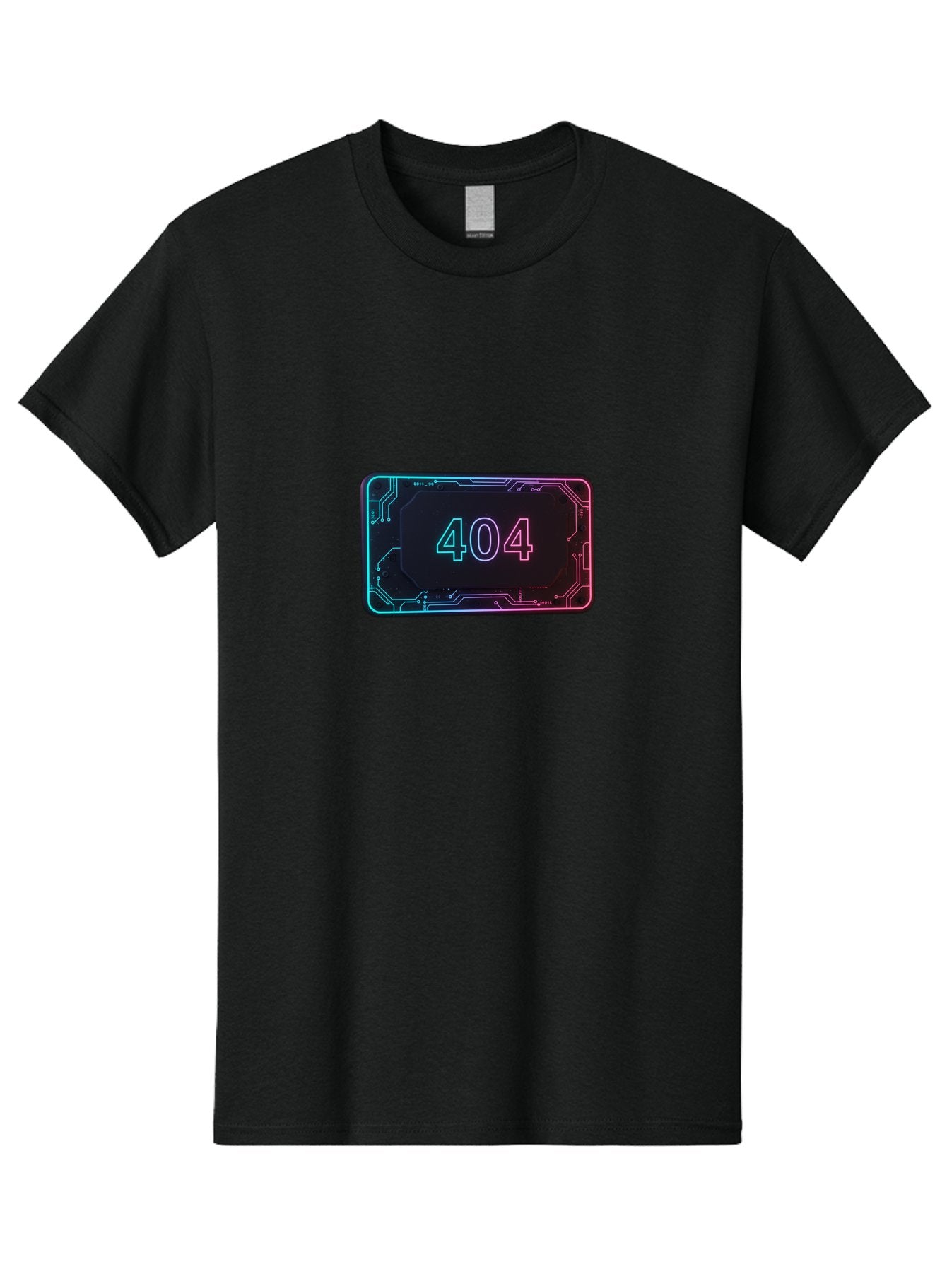404-8 Men'S Graphic Tee, 100% Cotton, Comfortable Casual Summer Wear, Machine Washable, 404 Error Message, Futuristic Design, Neon Lights, Circuit Board, Error Page, Page Not Found, Tech Glitch, Digital Error Baa065 7