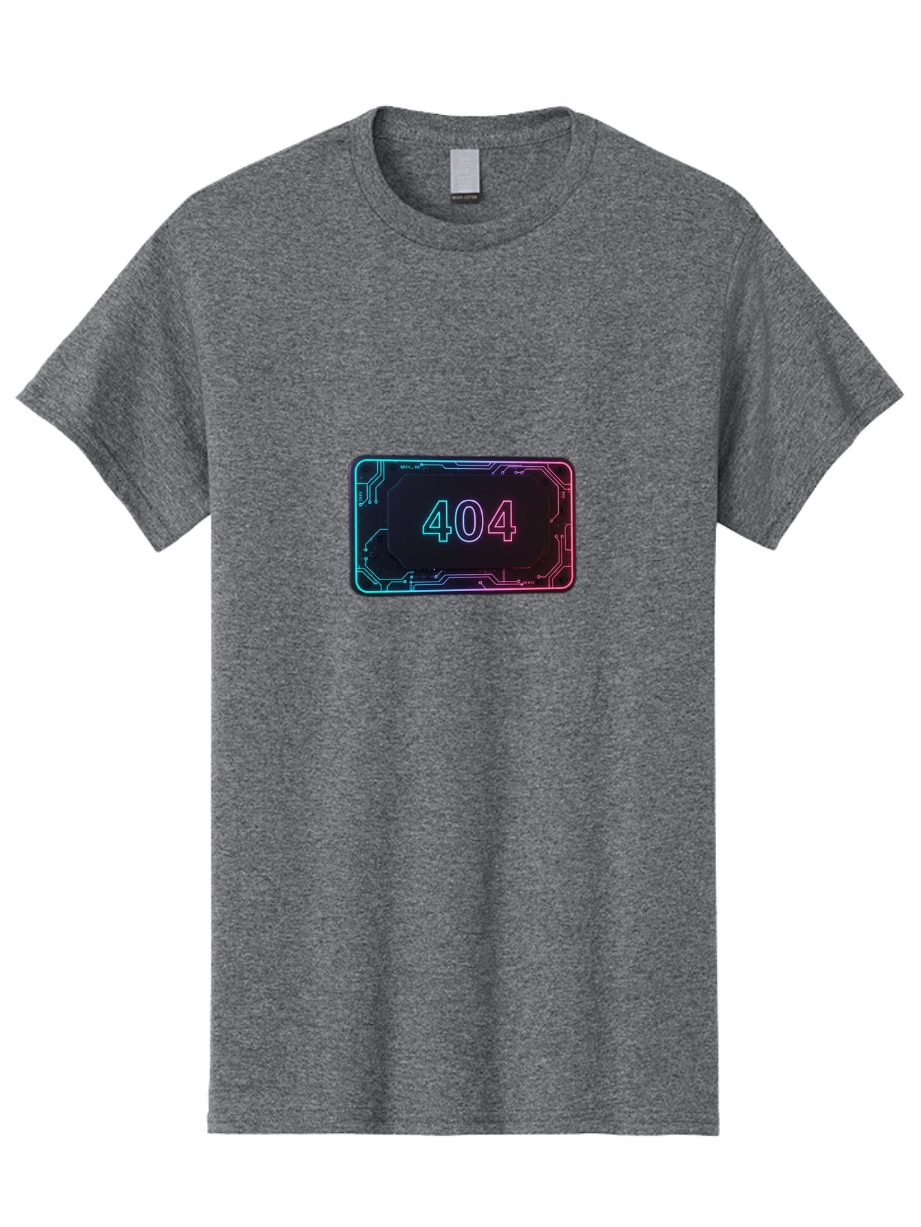 404-8 Men'S Graphic Tee, 100% Cotton, Comfortable Casual Summer Wear, Machine Washable, 404 Error Message, Futuristic Design, Neon Lights, Circuit Board, Error Page, Page Not Found, Tech Glitch, Digital Error Baa065 5