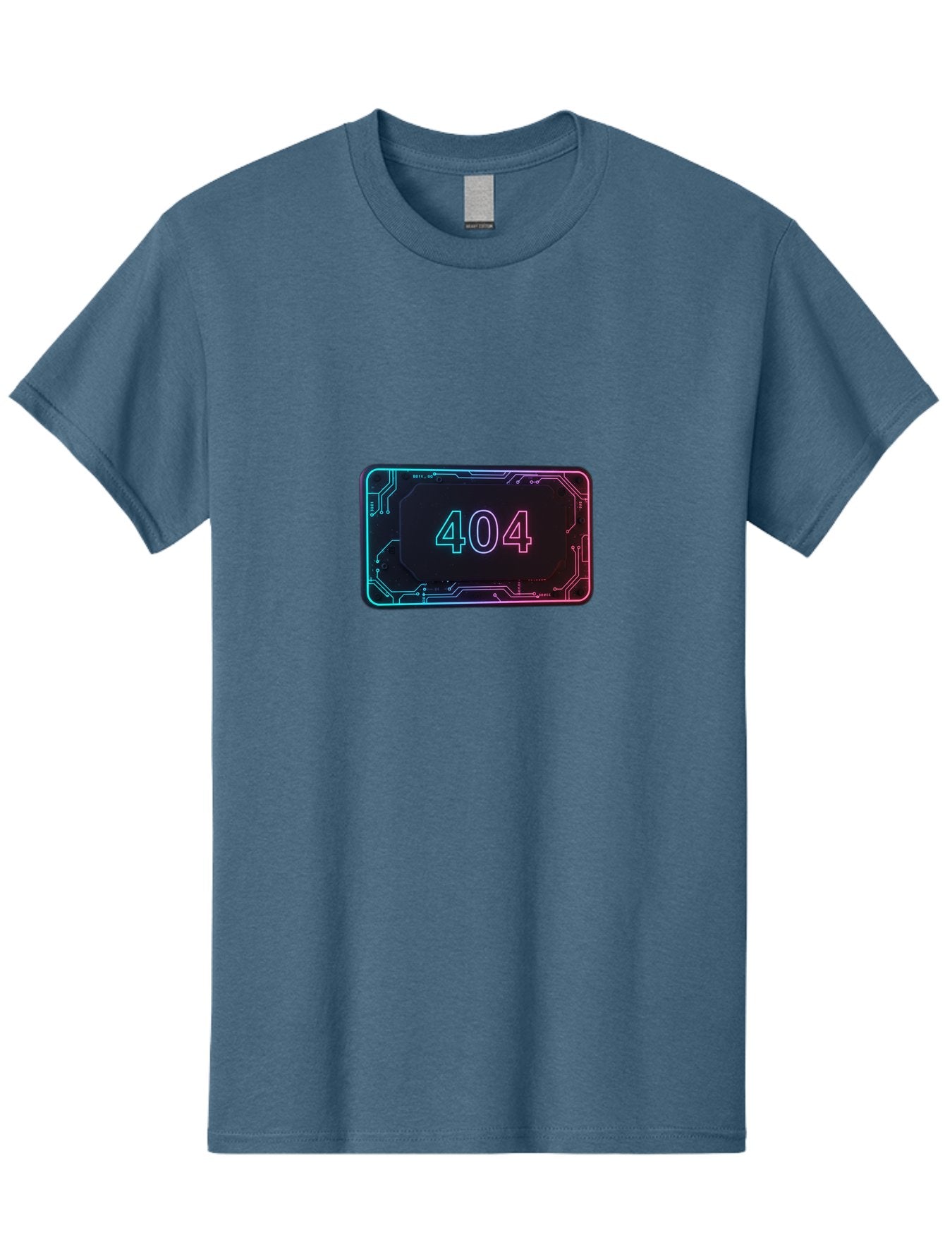 404-8 Men'S Graphic Tee, 100% Cotton, Comfortable Casual Summer Wear, Machine Washable, 404 Error Message, Futuristic Design, Neon Lights, Circuit Board, Error Page, Page Not Found, Tech Glitch, Digital Error Baa065 3