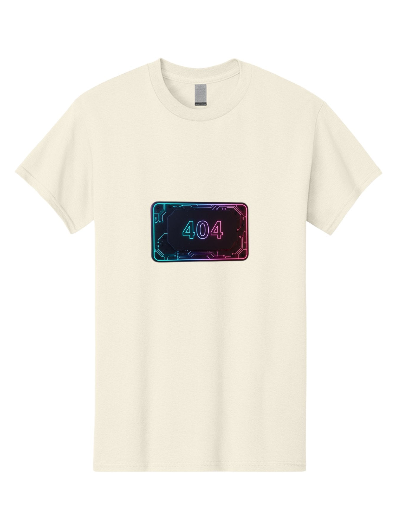 404-8 Men'S Graphic Tee, 100% Cotton, Comfortable Casual Summer Wear, Machine Washable, 404 Error Message, Futuristic Design, Neon Lights, Circuit Board, Error Page, Page Not Found, Tech Glitch, Digital Error Baa065