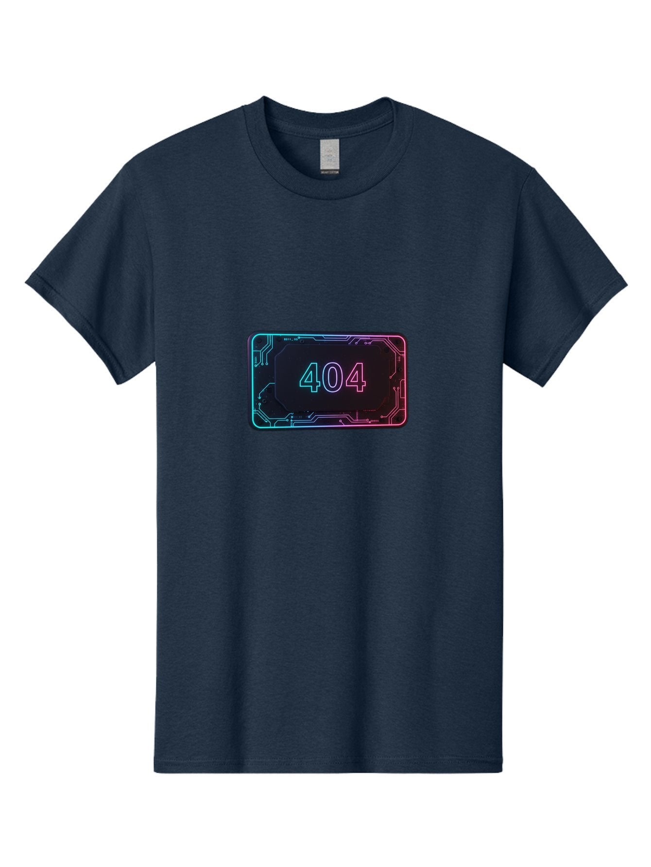 404-8 Men'S Graphic Tee, 100% Cotton, Comfortable Casual Summer Wear, Machine Washable, 404 Error Message, Futuristic Design, Neon Lights, Circuit Board, Error Page, Page Not Found, Tech Glitch, Digital Error Baa065 14