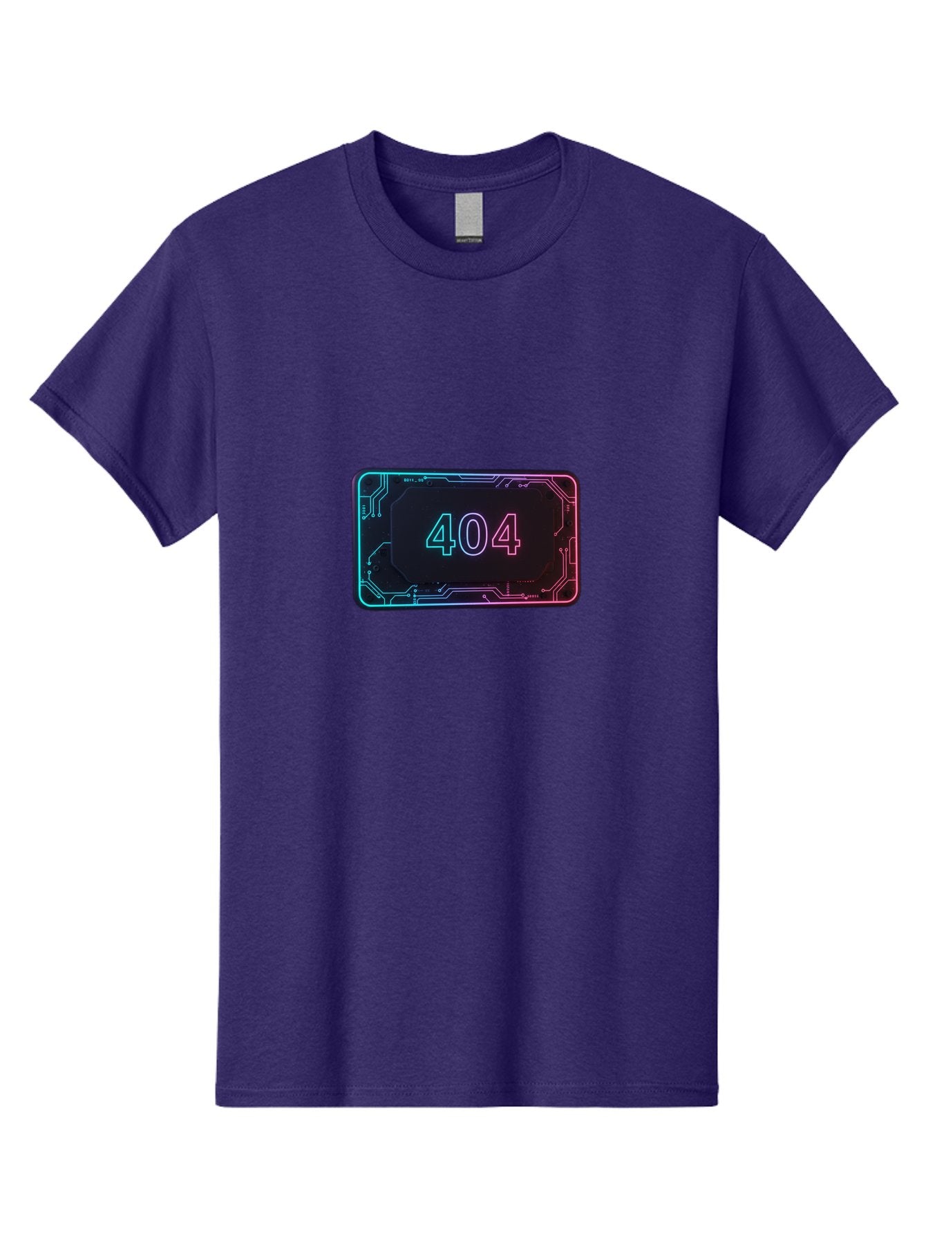 404-8 Men'S Graphic Tee, 100% Cotton, Comfortable Casual Summer Wear, Machine Washable, 404 Error Message, Futuristic Design, Neon Lights, Circuit Board, Error Page, Page Not Found, Tech Glitch, Digital Error Baa065 9