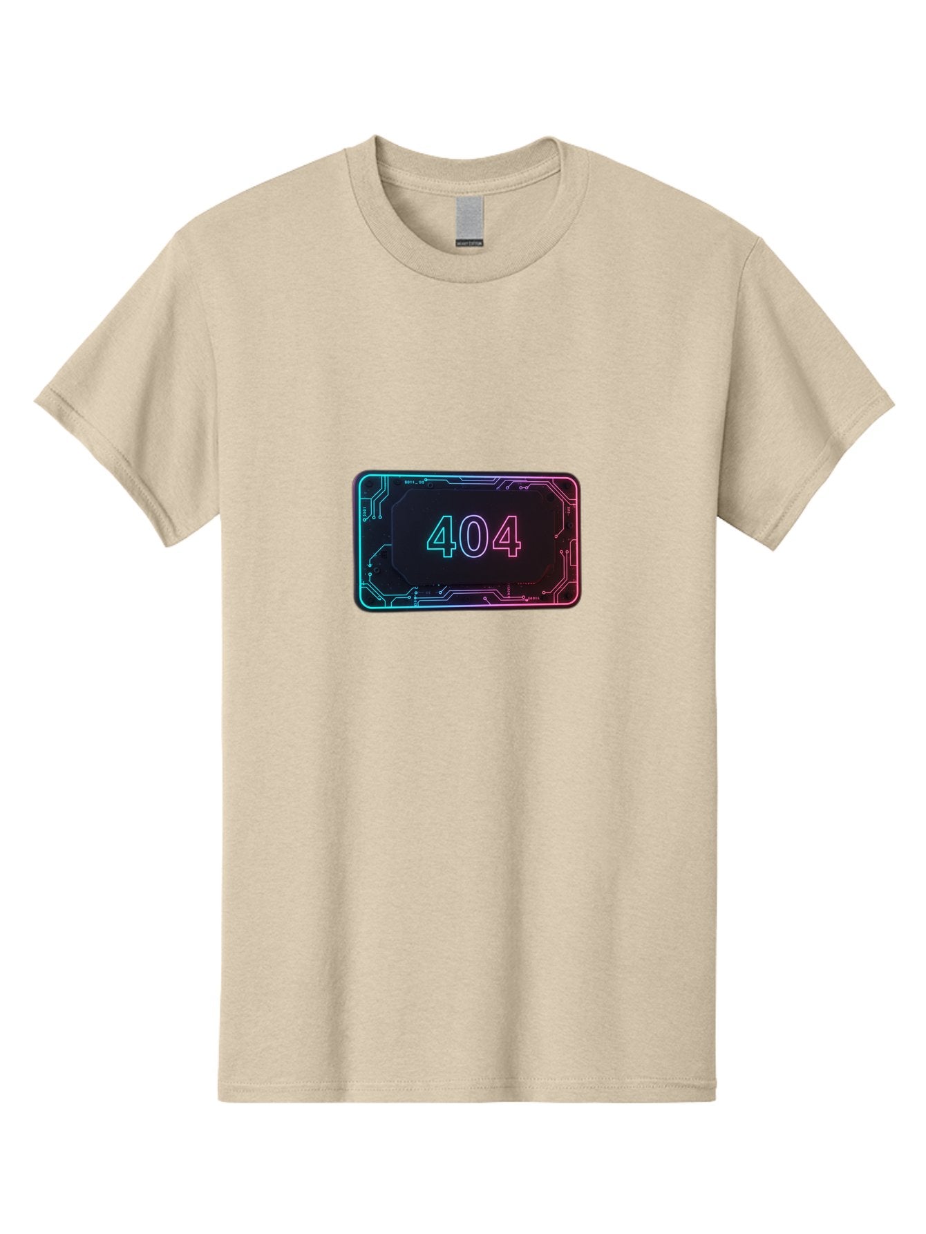 404-8 Men'S Graphic Tee, 100% Cotton, Comfortable Casual Summer Wear, Machine Washable, 404 Error Message, Futuristic Design, Neon Lights, Circuit Board, Error Page, Page Not Found, Tech Glitch, Digital Error Baa065 8