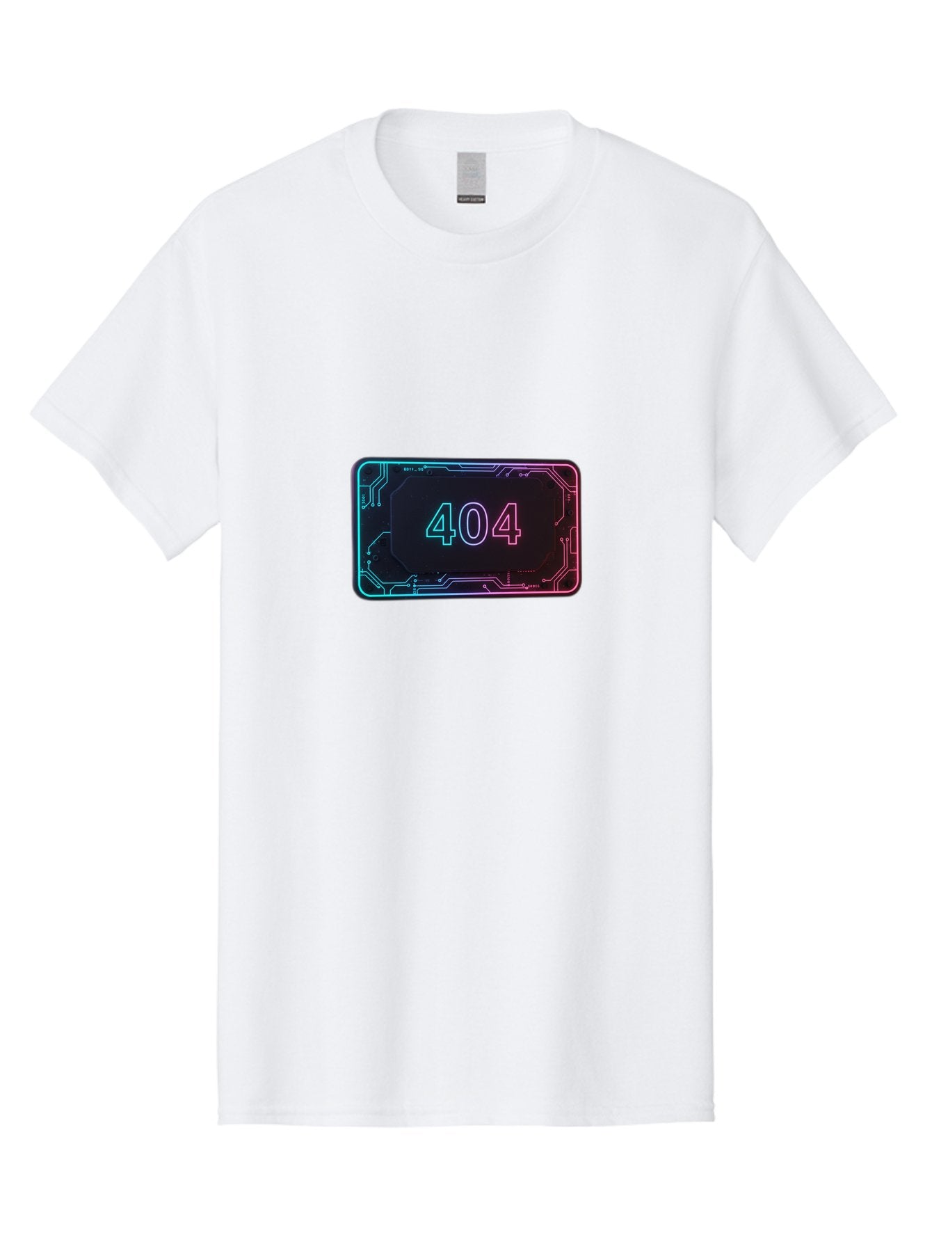 404-8 Men'S Graphic Tee, 100% Cotton, Comfortable Casual Summer Wear, Machine Washable, 404 Error Message, Futuristic Design, Neon Lights, Circuit Board, Error Page, Page Not Found, Tech Glitch, Digital Error Baa065