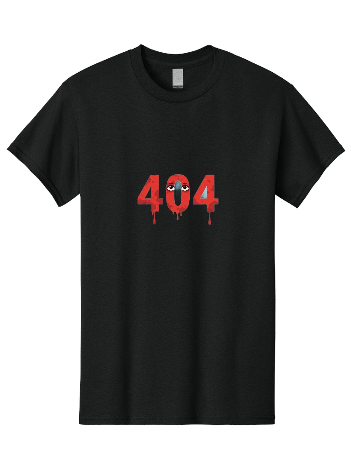 404-9 Men'S Graphic Tee, 100% Cotton, Comfortable Casual Summer Wear, Machine Washable, Error Message, 404 Page Not Found, Creepy Numbers, Dripping Blood, Horror Theme, Eerie Atmosphere, Web Design Element, Glitch Art Baa066 11
