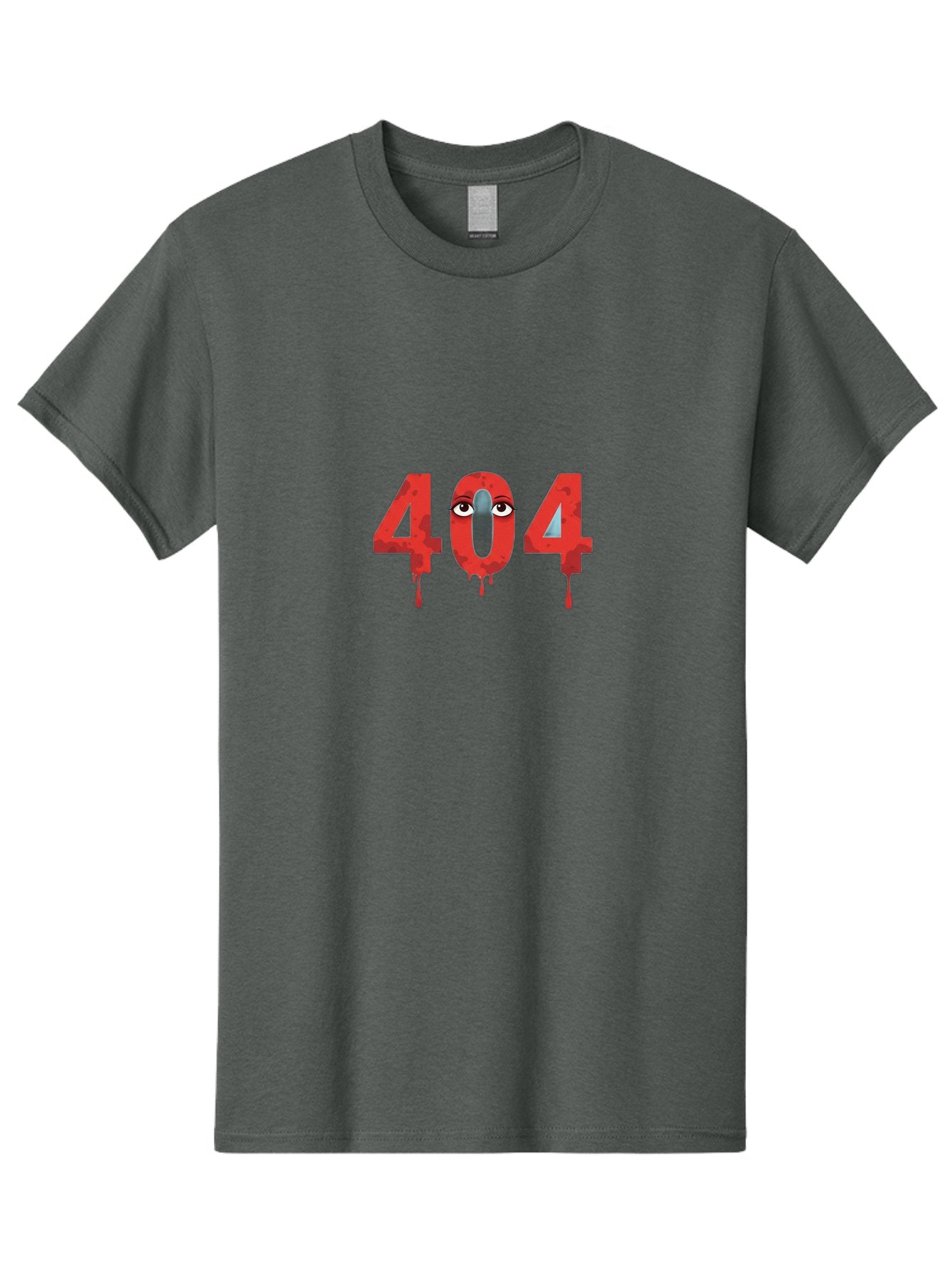 404-9 Men'S Graphic Tee, 100% Cotton, Comfortable Casual Summer Wear, Machine Washable, Error Message, 404 Page Not Found, Creepy Numbers, Dripping Blood, Horror Theme, Eerie Atmosphere, Web Design Element, Glitch Art Baa066 14