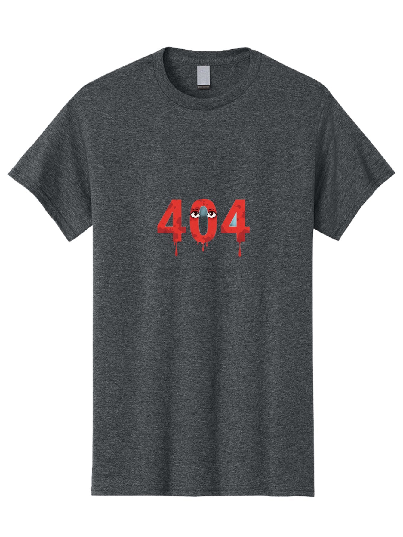404-9 Men'S Graphic Tee, 100% Cotton, Comfortable Casual Summer Wear, Machine Washable, Error Message, 404 Page Not Found, Creepy Numbers, Dripping Blood, Horror Theme, Eerie Atmosphere, Web Design Element, Glitch Art Baa066 3