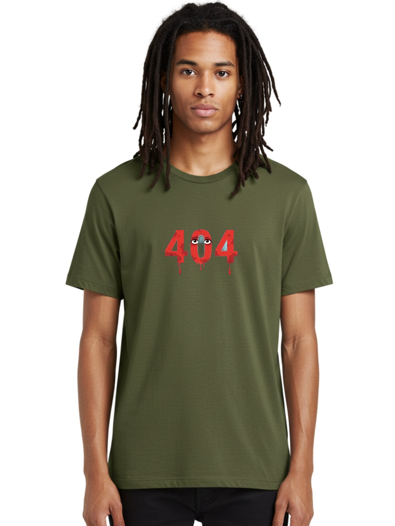 404-9 Men'S Graphic Tee, 100% Cotton, Comfortable Casual Summer Wear, Machine Washable, Error Message, 404 Page Not Found, Creepy Numbers, Dripping Blood, Horror Theme, Eerie Atmosphere, Web Design Element, Glitch Art Baa066 17