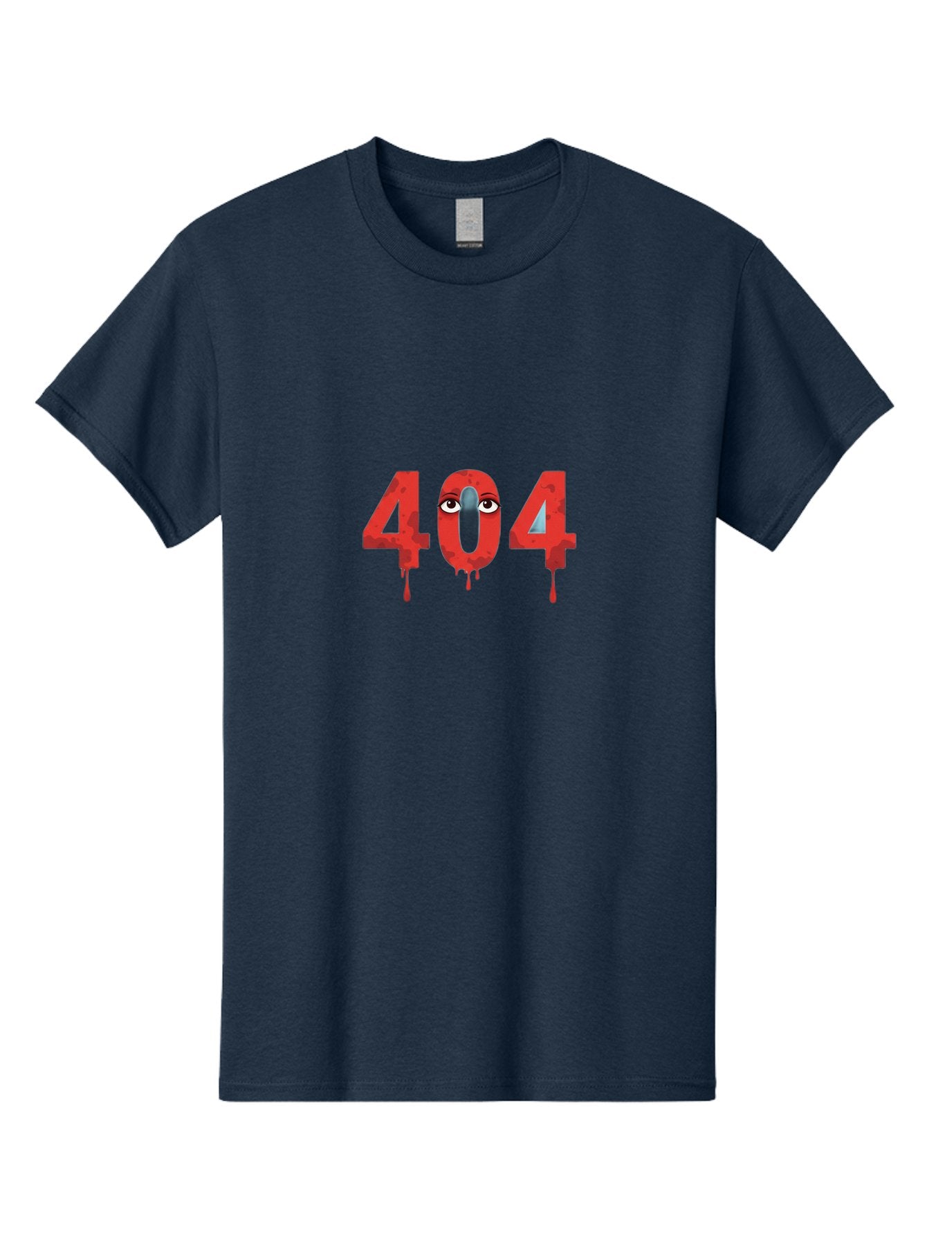 404-9 Men'S Graphic Tee, 100% Cotton, Comfortable Casual Summer Wear, Machine Washable, Error Message, 404 Page Not Found, Creepy Numbers, Dripping Blood, Horror Theme, Eerie Atmosphere, Web Design Element, Glitch Art Baa066 13