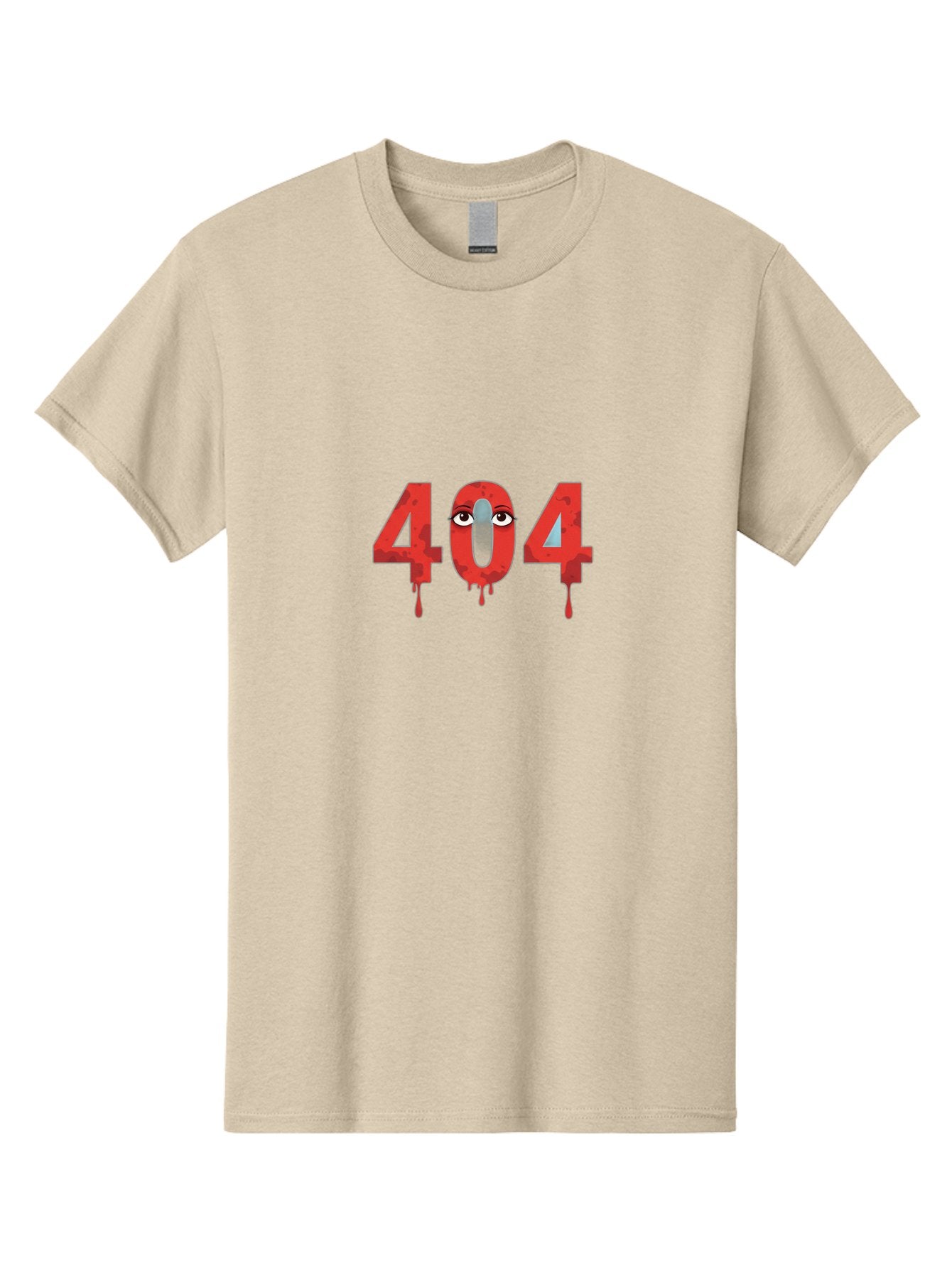 404-9 Men'S Graphic Tee, 100% Cotton, Comfortable Casual Summer Wear, Machine Washable, Error Message, 404 Page Not Found, Creepy Numbers, Dripping Blood, Horror Theme, Eerie Atmosphere, Web Design Element, Glitch Art Baa066 6