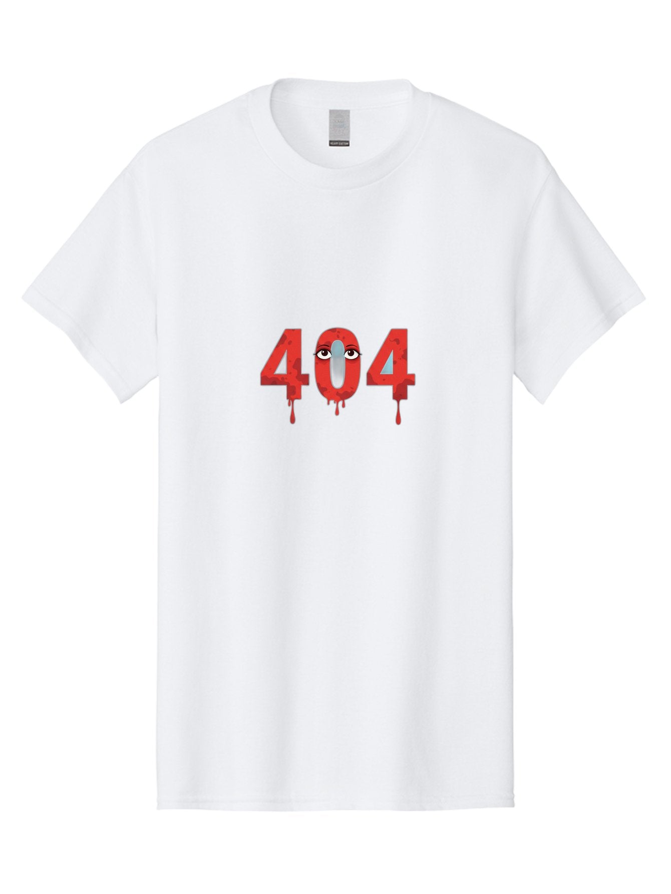 404-9 Men'S Graphic Tee, 100% Cotton, Comfortable Casual Summer Wear, Machine Washable, Error Message, 404 Page Not Found, Creepy Numbers, Dripping Blood, Horror Theme, Eerie Atmosphere, Web Design Element, Glitch Art Baa066