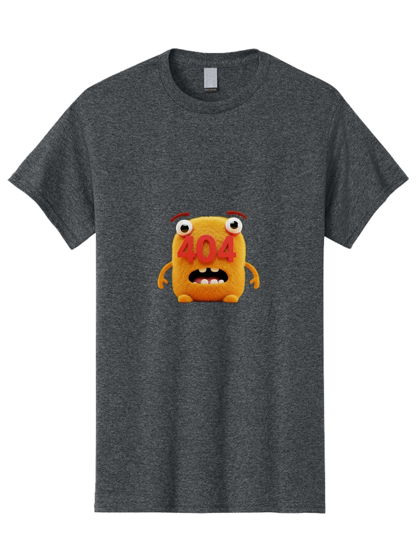 404-Character-1 Men'S Graphic Tee, 100% Cotton, Comfortable Casual Summer Wear, Machine Washable, Error Message, 404 Page Not Found, Cartoon Character, Angry Face, Red Numbers, Fuzzy Texture, Eyeballs Popped Out, Shocked Expression, Baa067 3