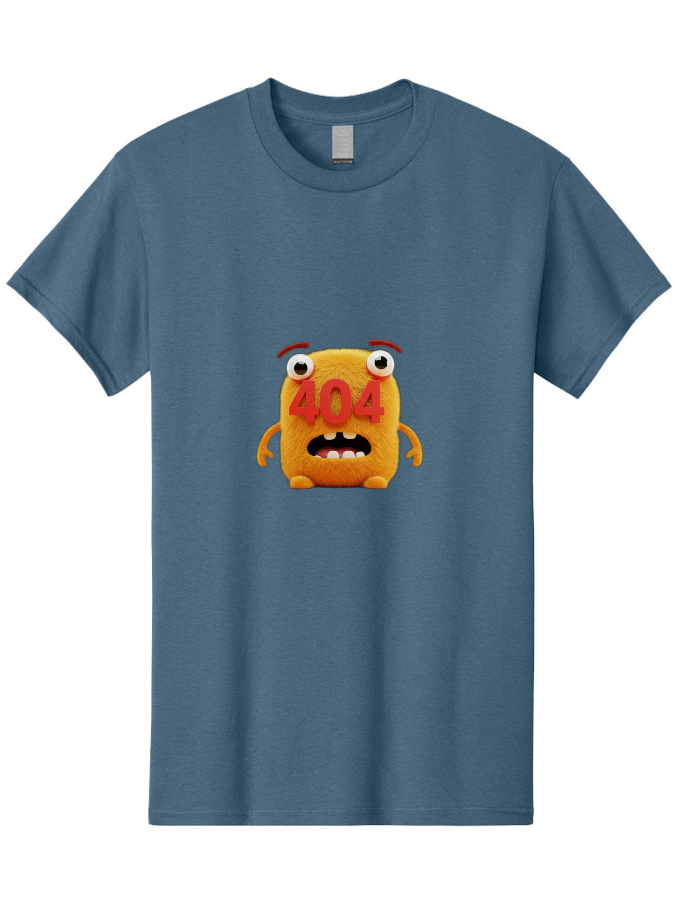 404-Character-1 Men'S Graphic Tee, 100% Cotton, Comfortable Casual Summer Wear, Machine Washable, Error Message, 404 Page Not Found, Cartoon Character, Angry Face, Red Numbers, Fuzzy Texture, Eyeballs Popped Out, Shocked Expression, Baa067 10