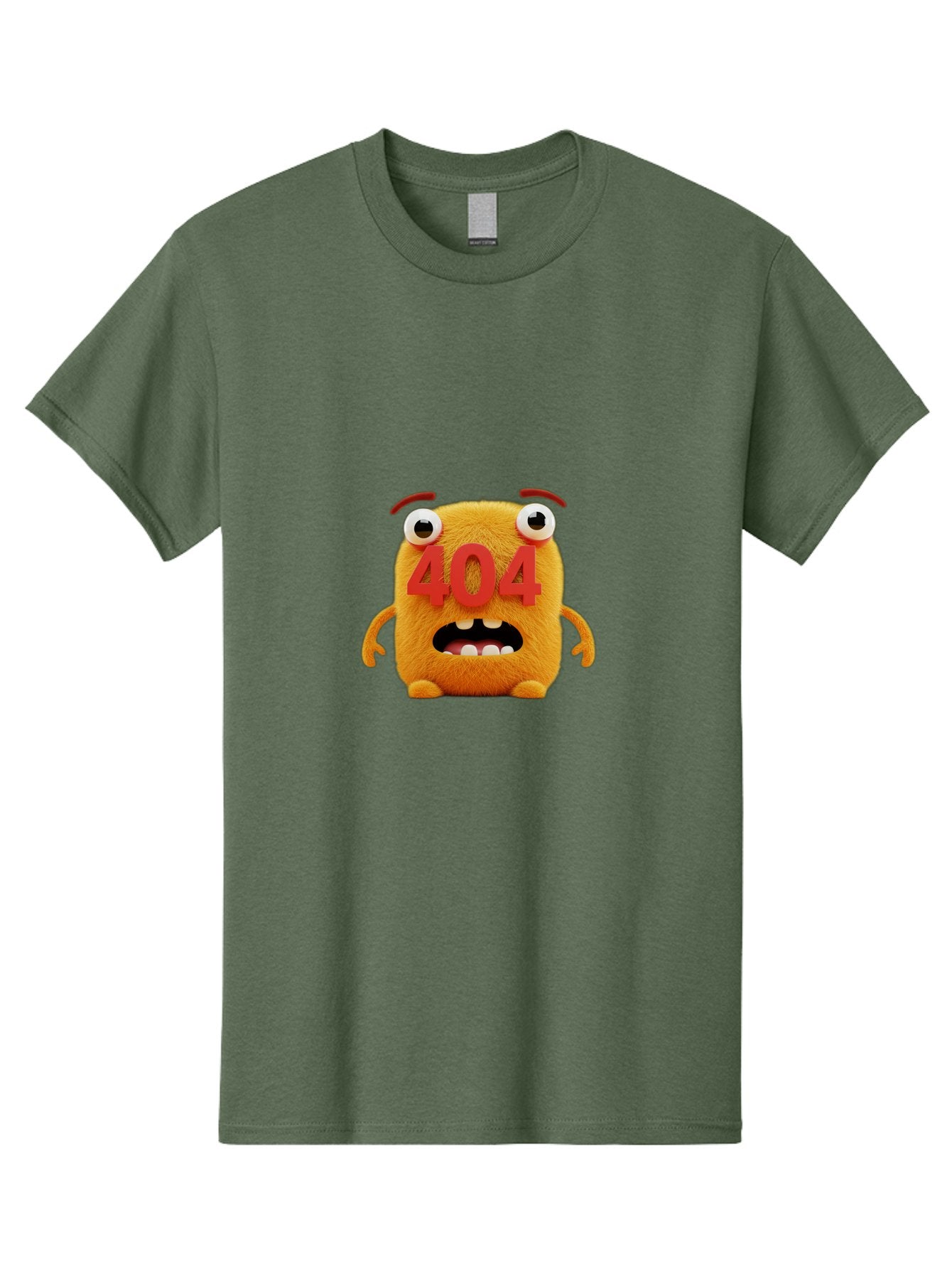 404-Character-1 Men'S Graphic Tee, 100% Cotton, Comfortable Casual Summer Wear, Machine Washable, Error Message, 404 Page Not Found, Cartoon Character, Angry Face, Red Numbers, Fuzzy Texture, Eyeballs Popped Out, Shocked Expression, Baa067 8