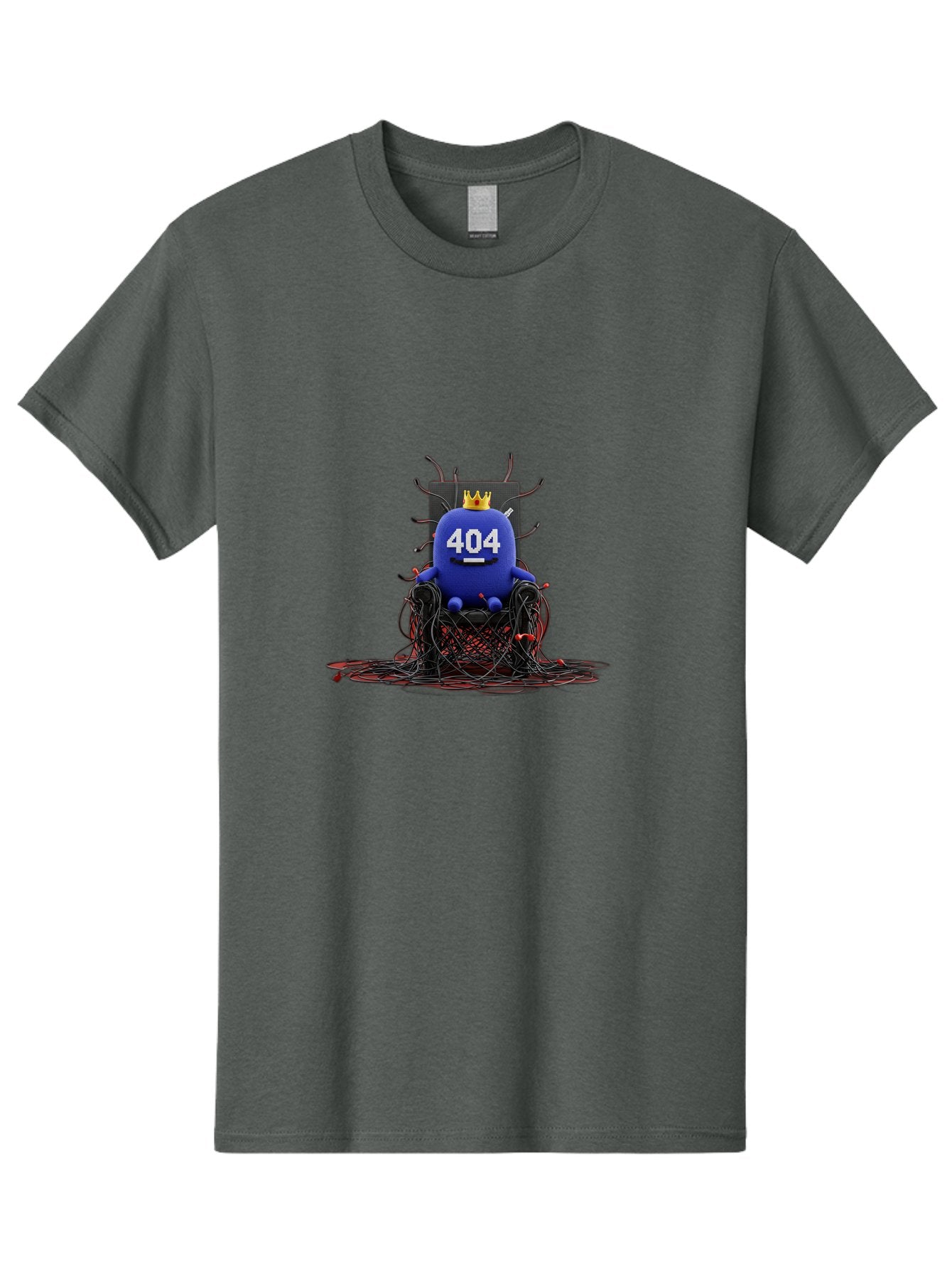 404-Character Men'S Graphic Tee, 100% Cotton, Comfortable Casual Summer Wear, Machine Washable, Error 404, Page Not Found, Broken Links, Digital Chaos, Tangled Wires, Frustrated User, Tech Issue, Online Error Baa068